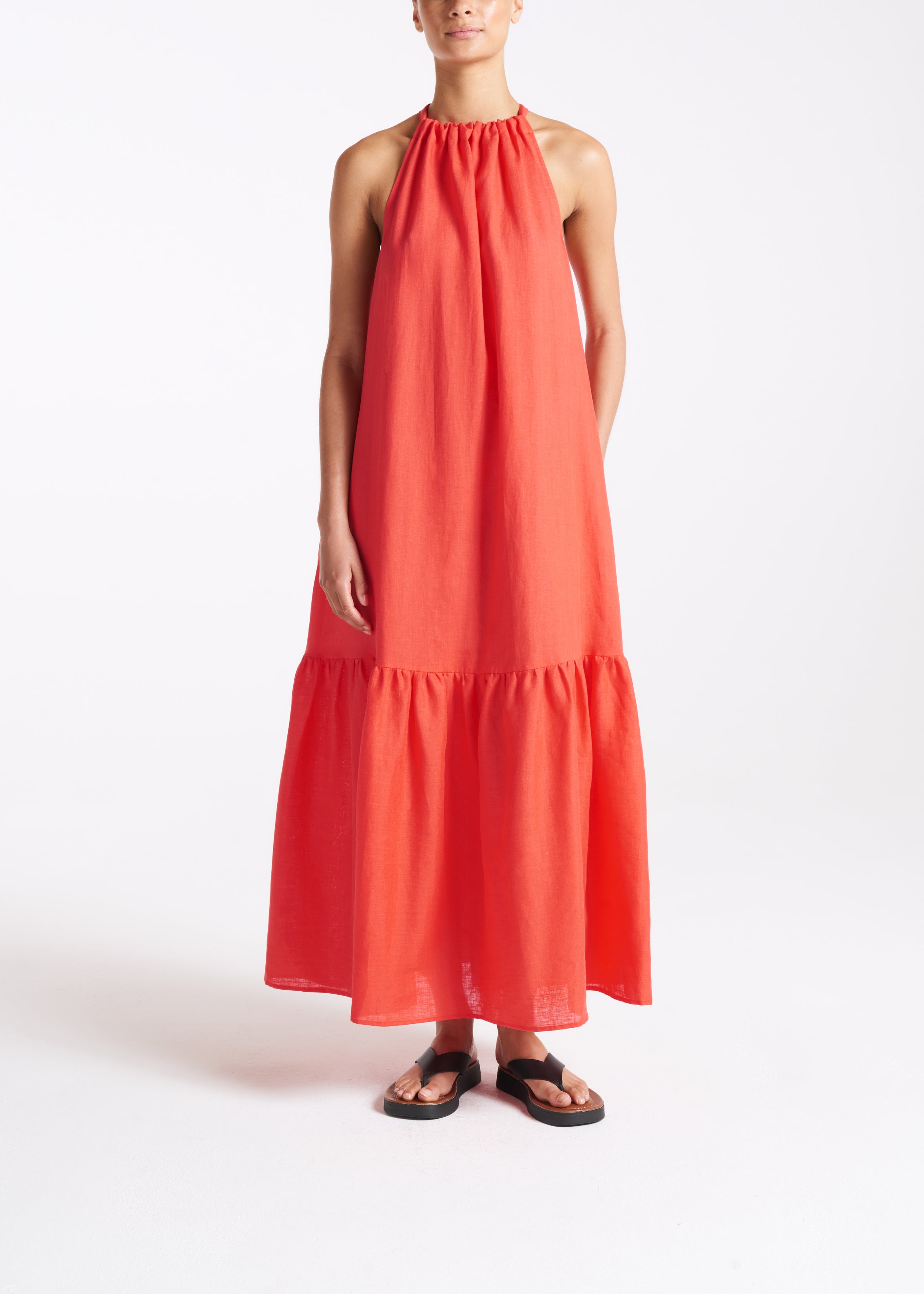 Ibiza Dress Poppy Lightweight Linen