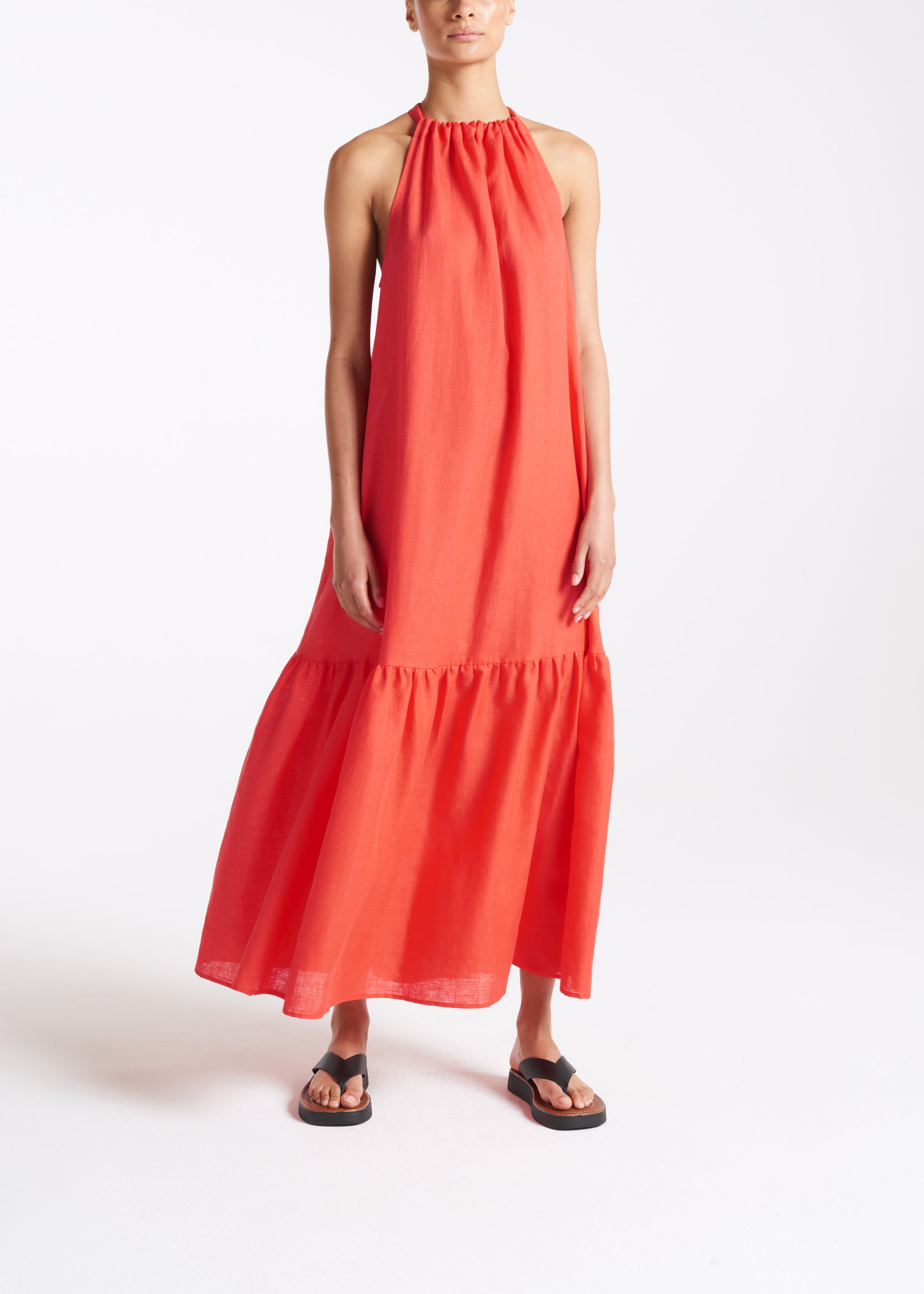 Ibiza Dress Poppy Lightweight Linen