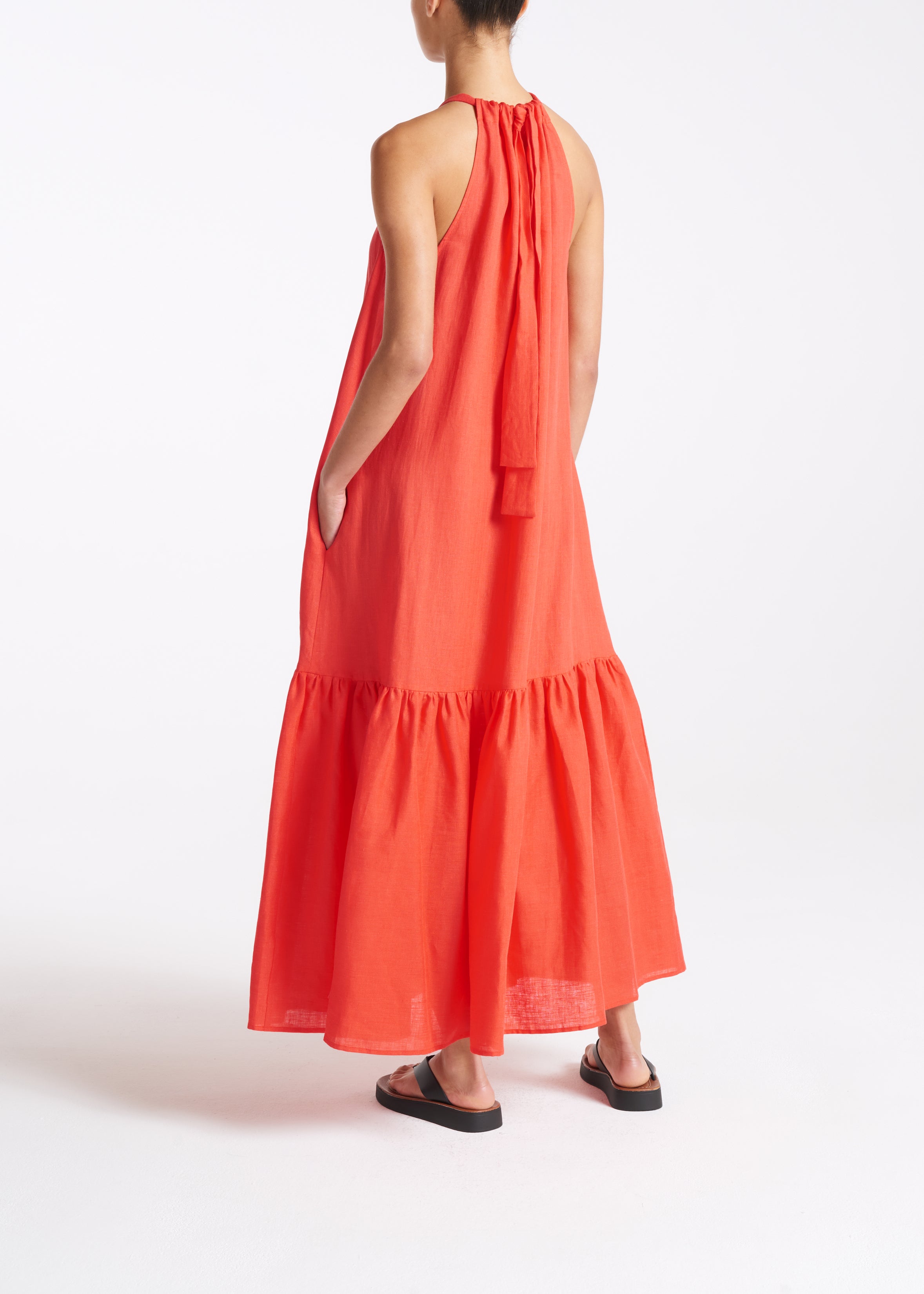 Ibiza Dress Poppy Lightweight Linen