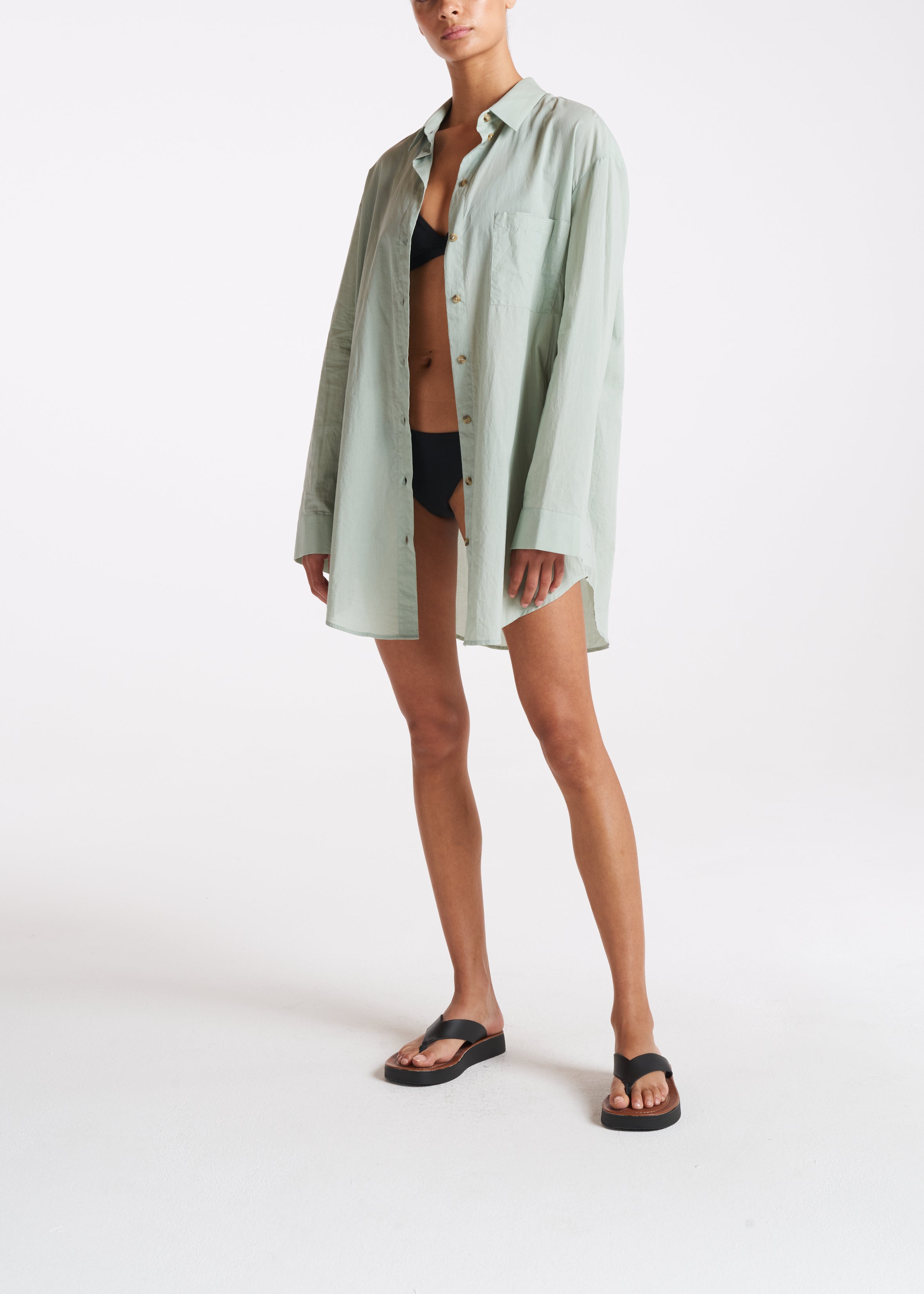 Formentera Shirt Verde Lightweight Cotton