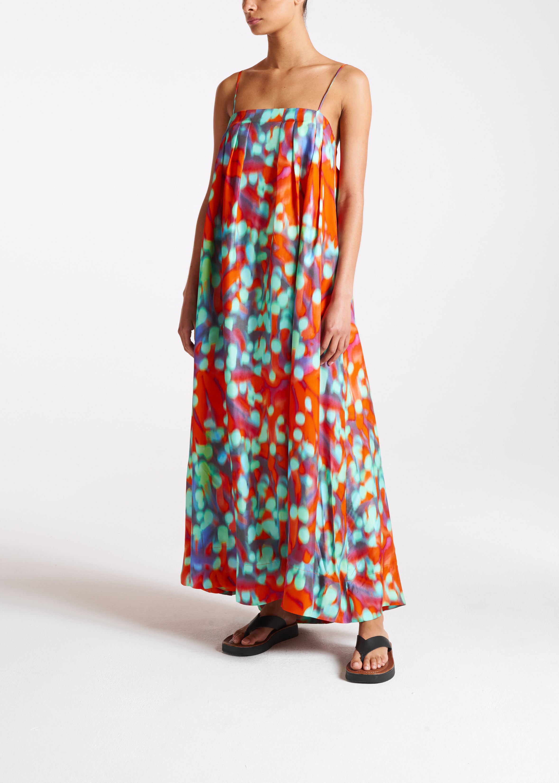 Heather Dress Wobble Print Silk Twill