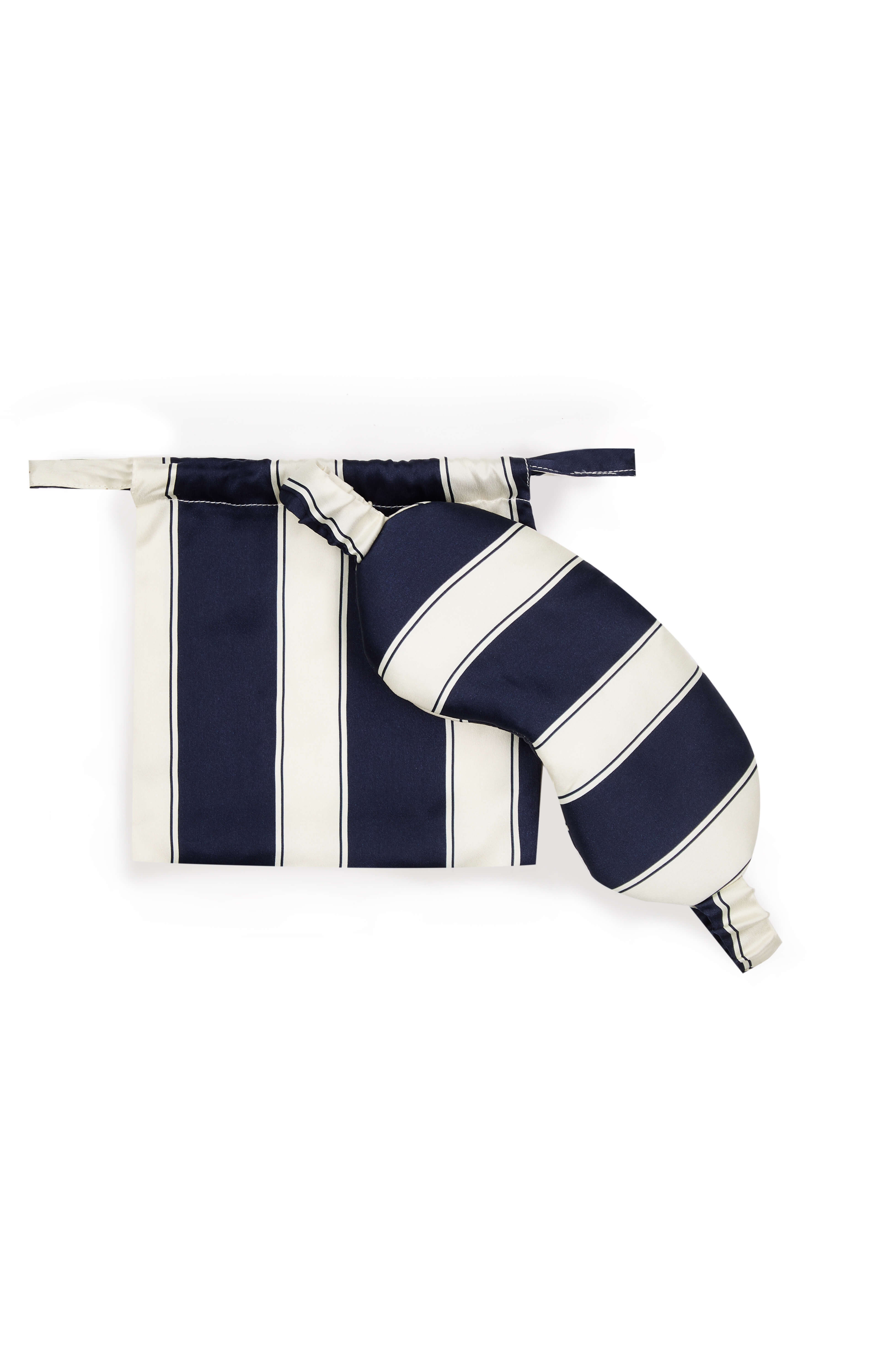 London Eye Mask Midnight Bold Stripe Silk Charmeuse