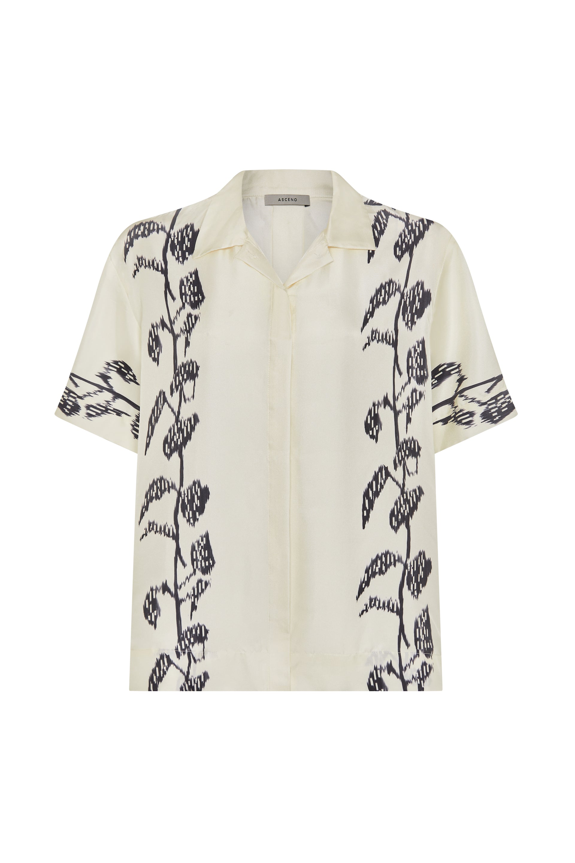 Montauk Shirt Ecru Vine Silk Twill