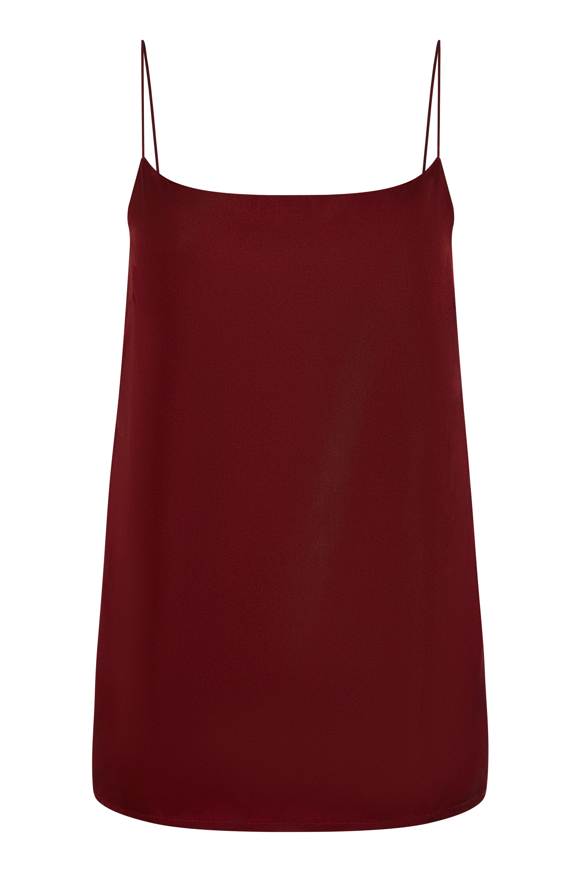 Tulum Cami Burgundy Silk Twill