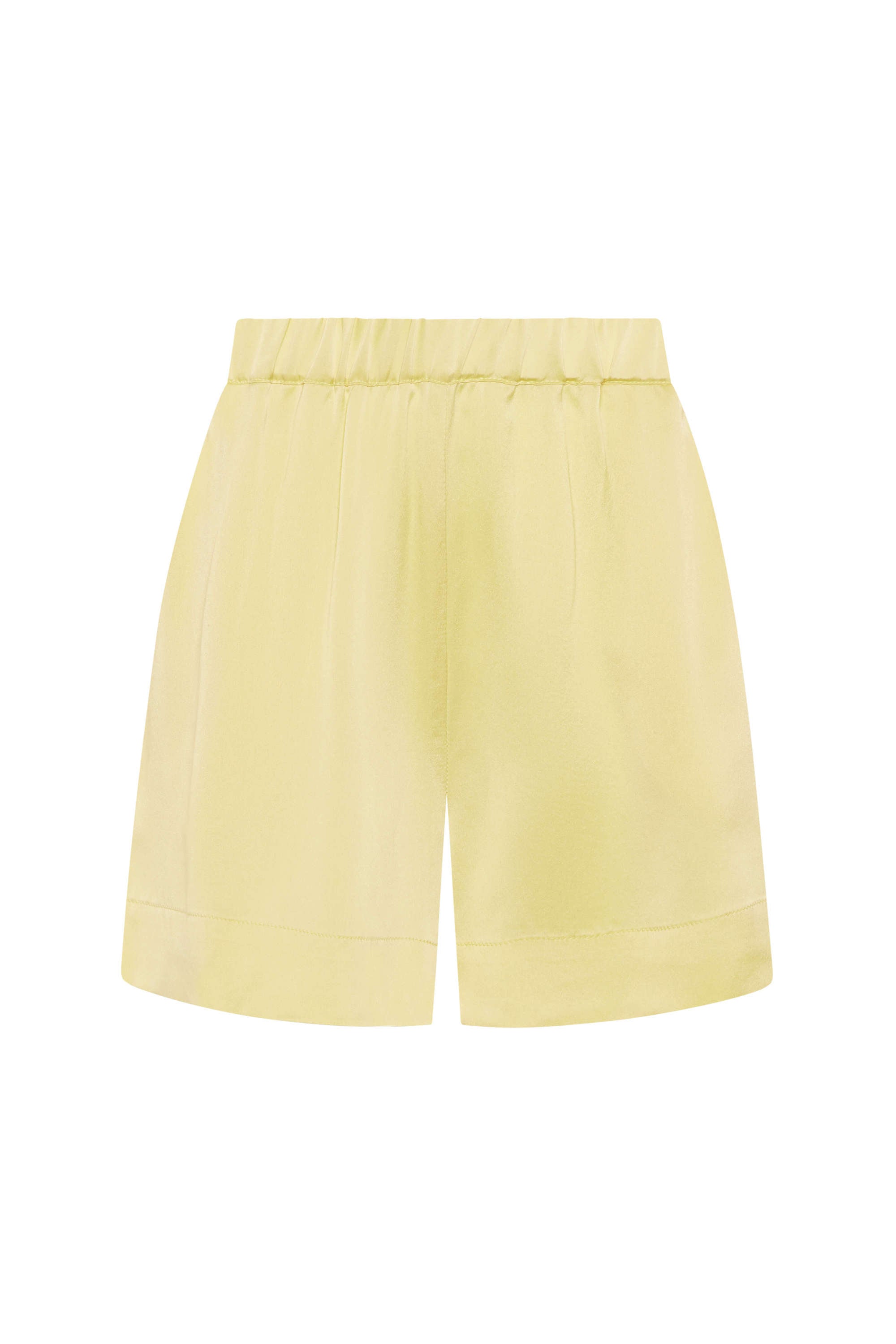 London Pyjama Short Lemon Silk Charmeuse