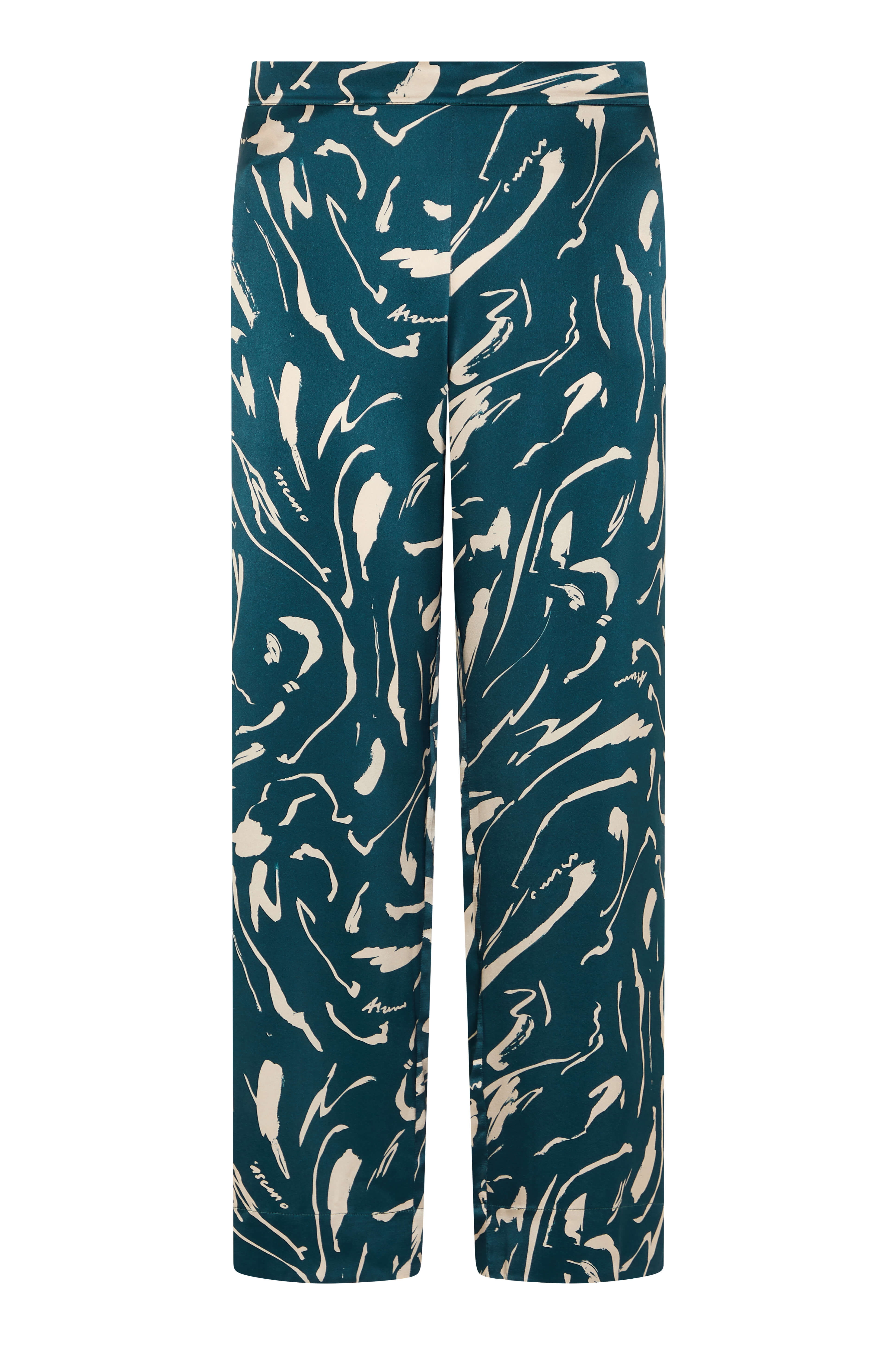 London Pyjama Bottom Teal Tide Silk Charmeuse