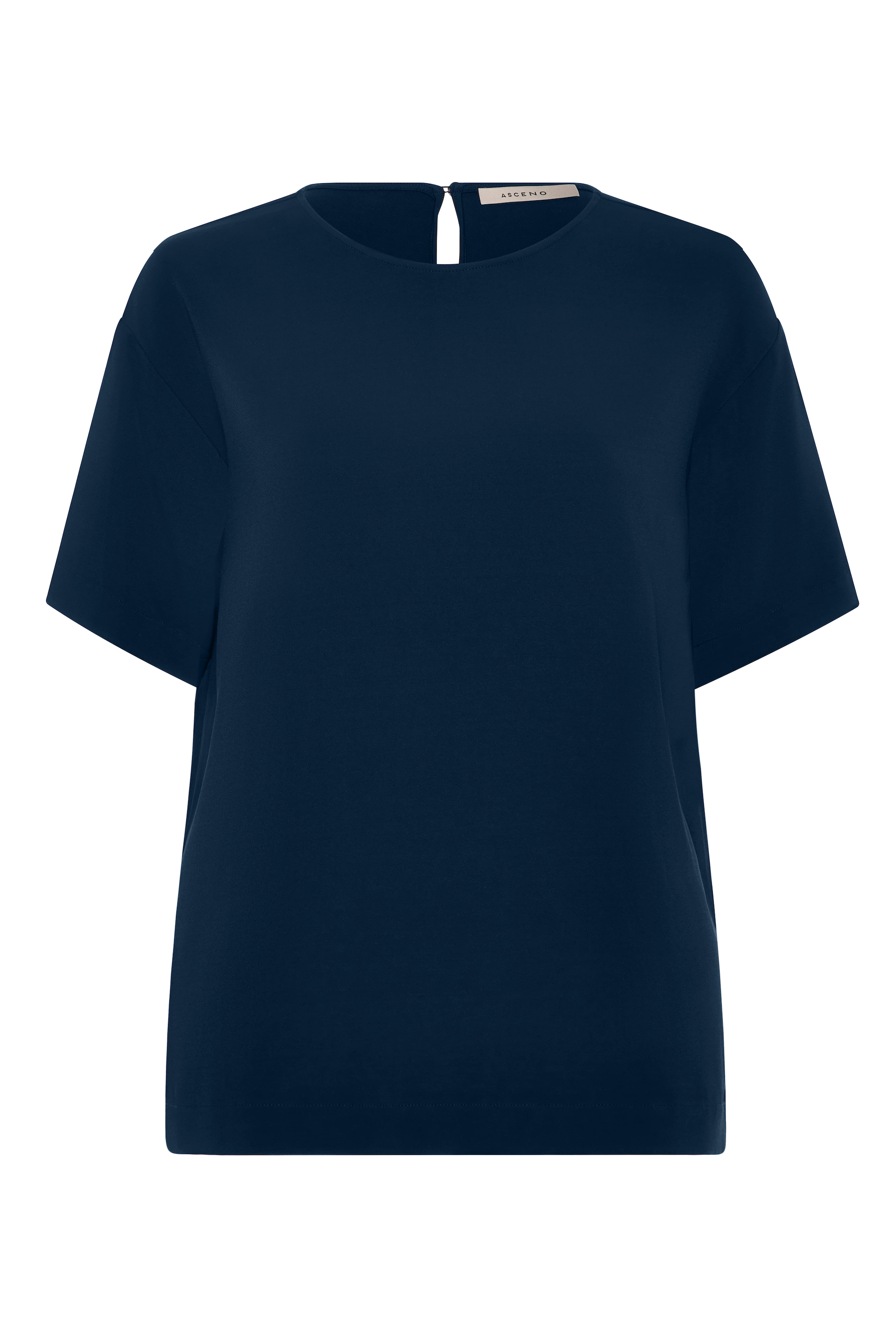 Talia T-Shirt Navy Viscose Crepe