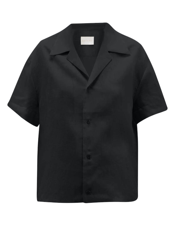 Prague Shirt Black Organic Linen