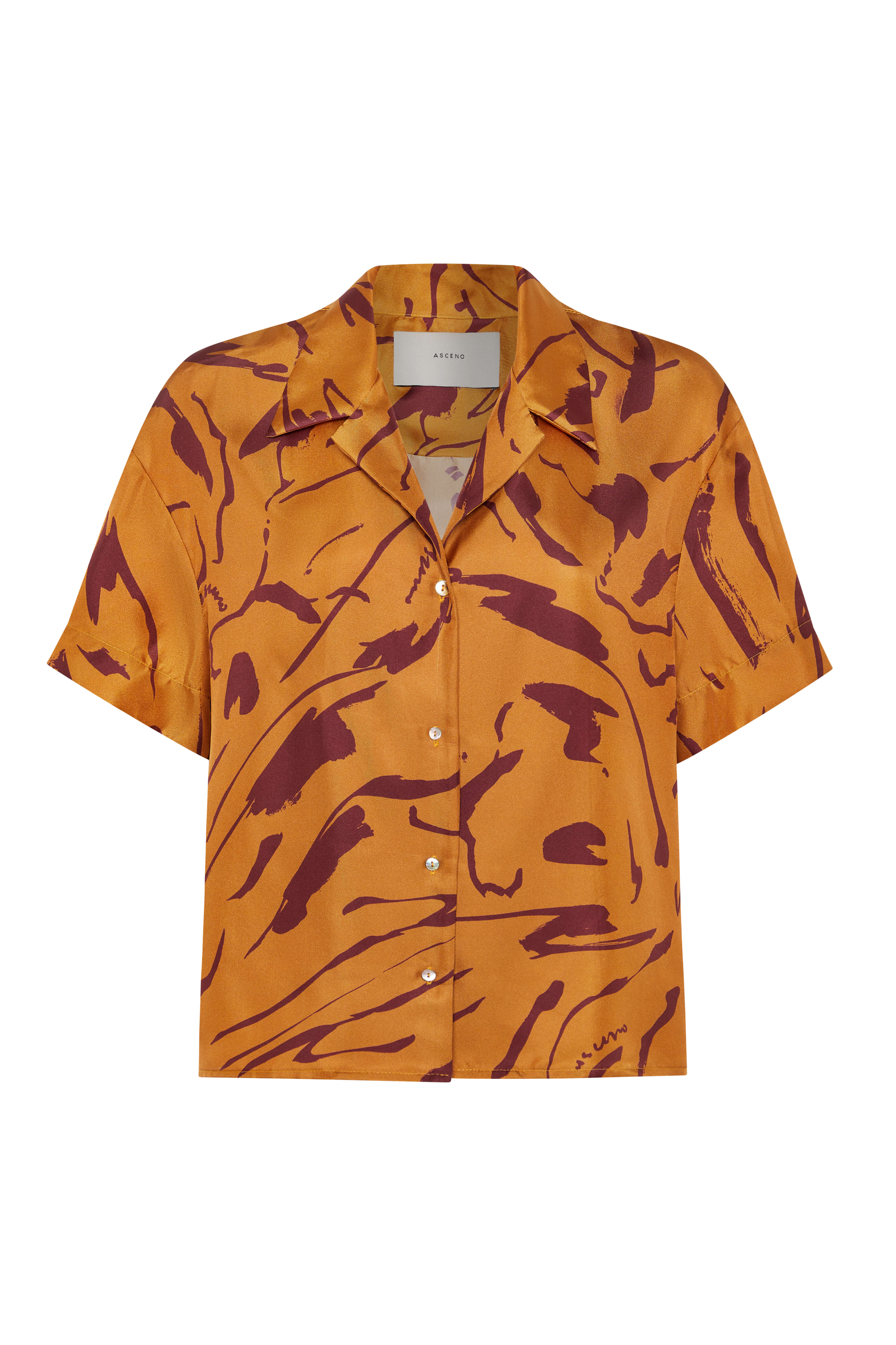 Prague Shirt Ochre Tide Silk Twill