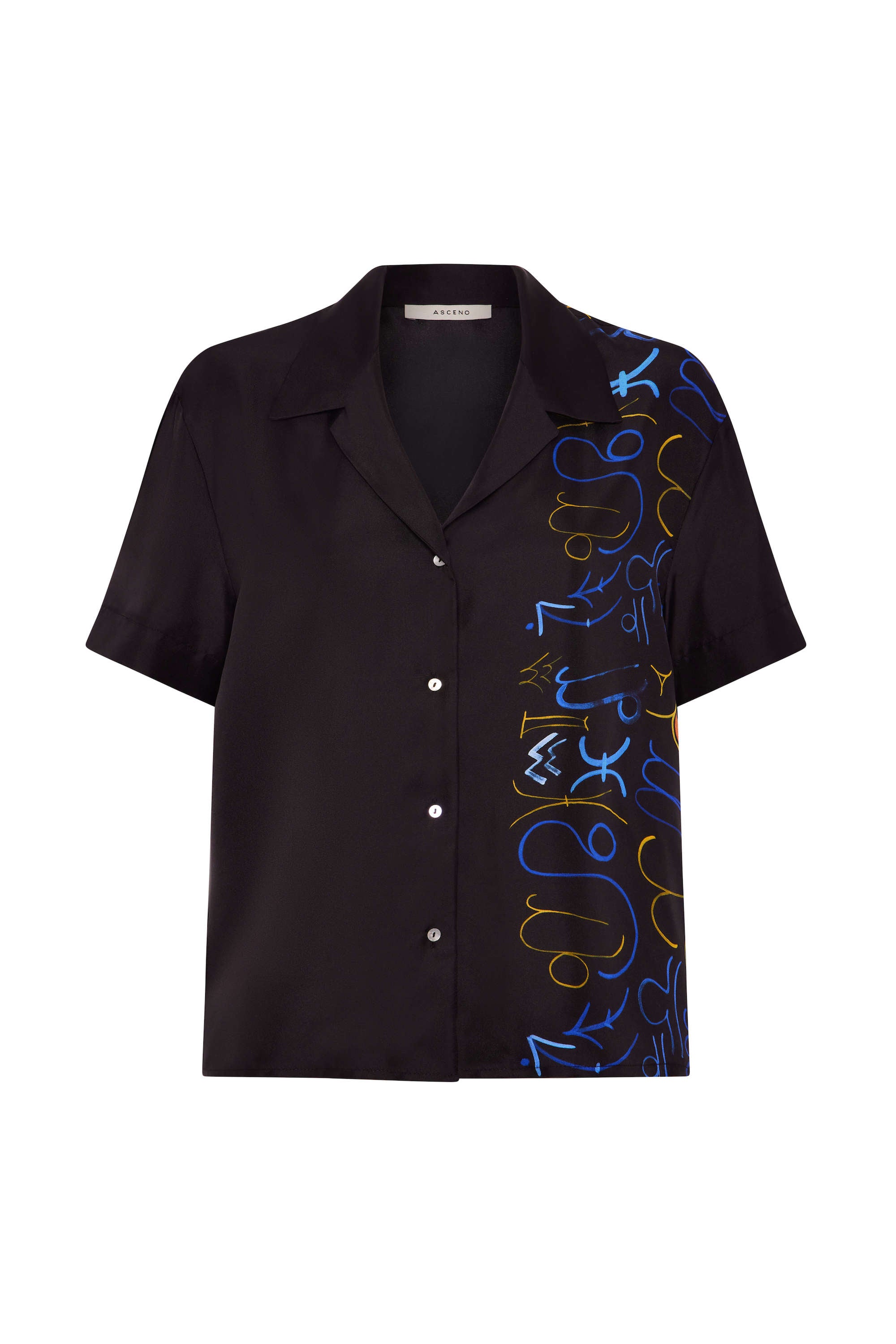 Prague Shirt Zodiac Noir Silk Twill