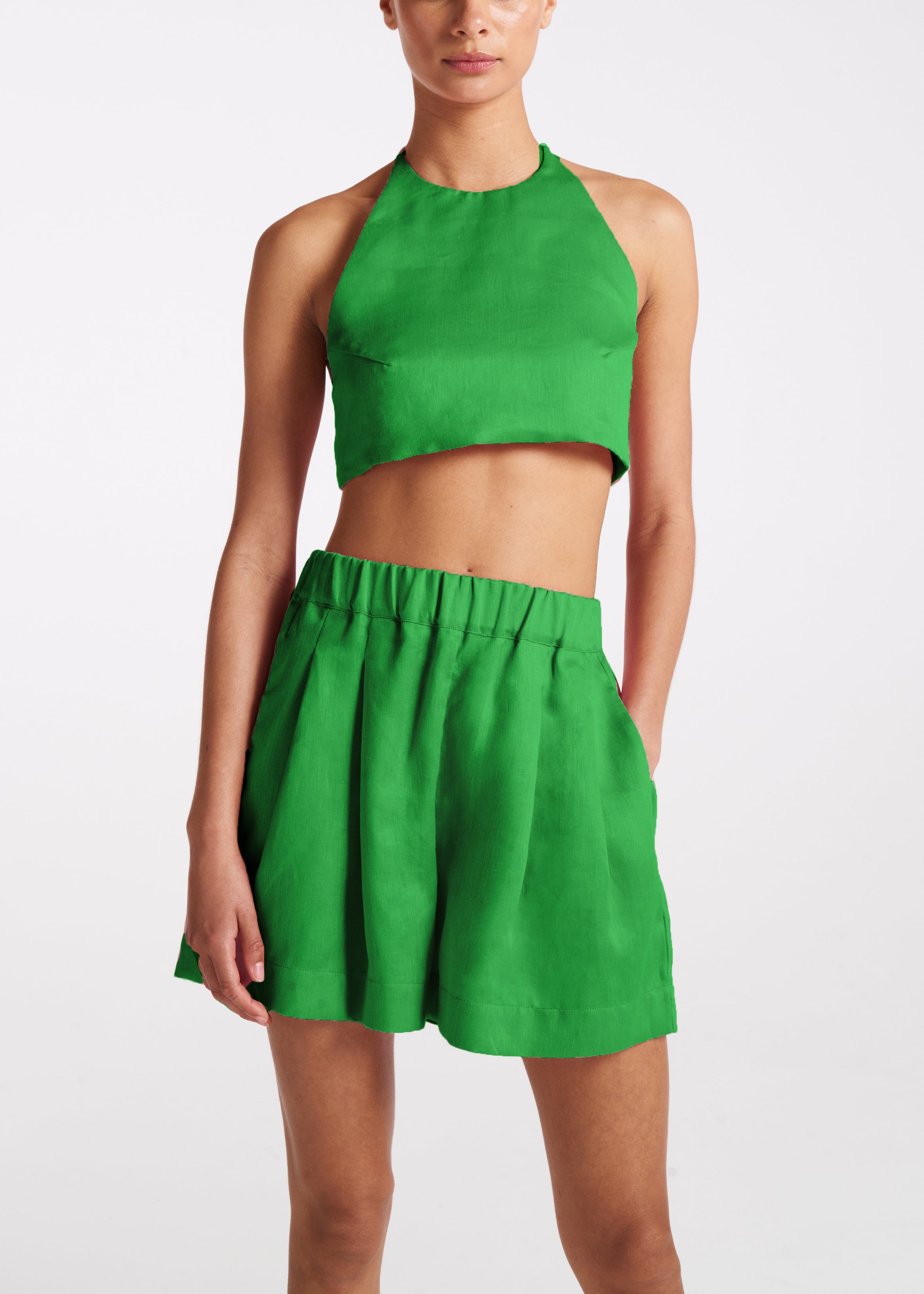 Marseille Crop Top Apple Linen