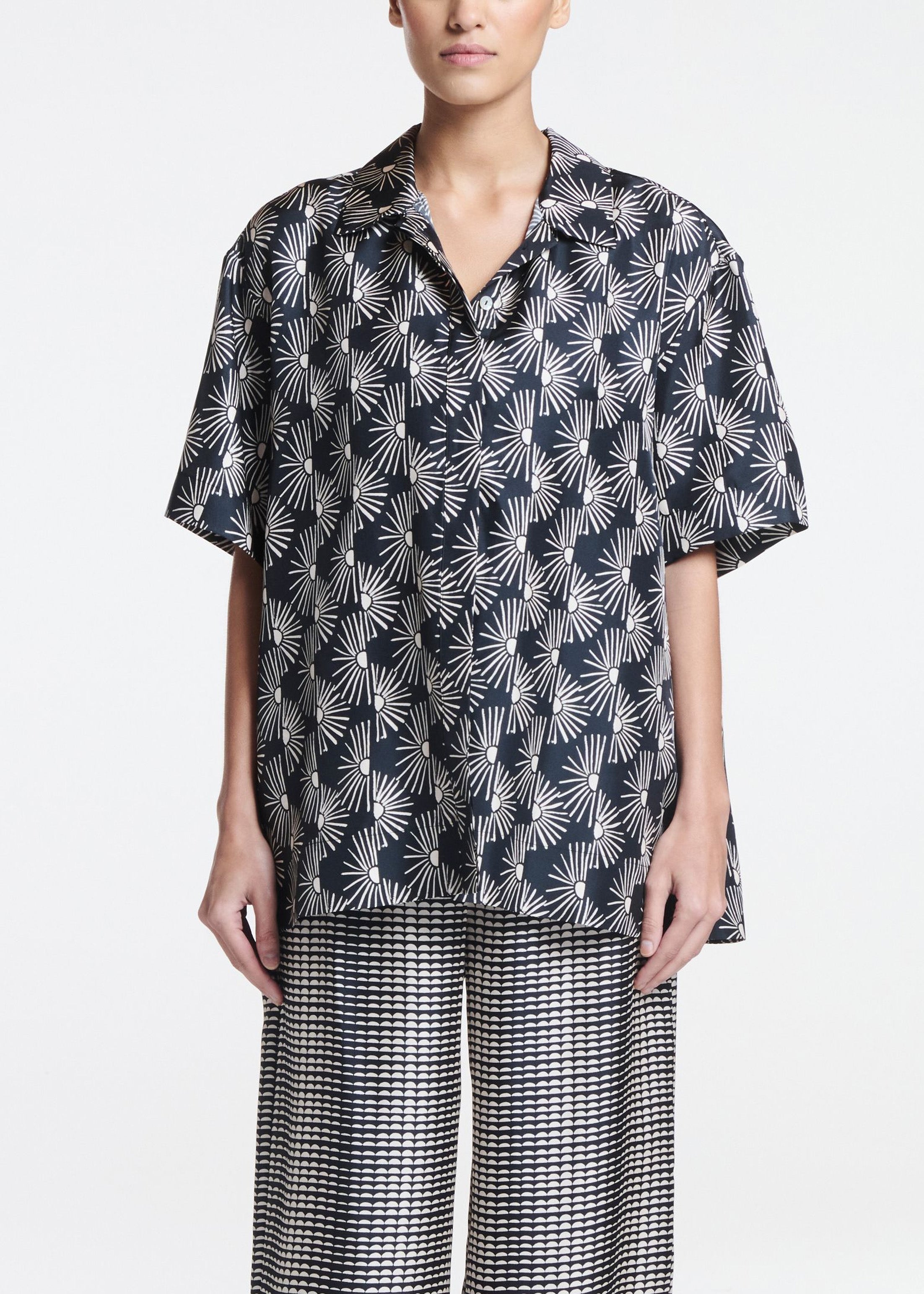 Montauk Shirt Sunrise Noir Silk Twill