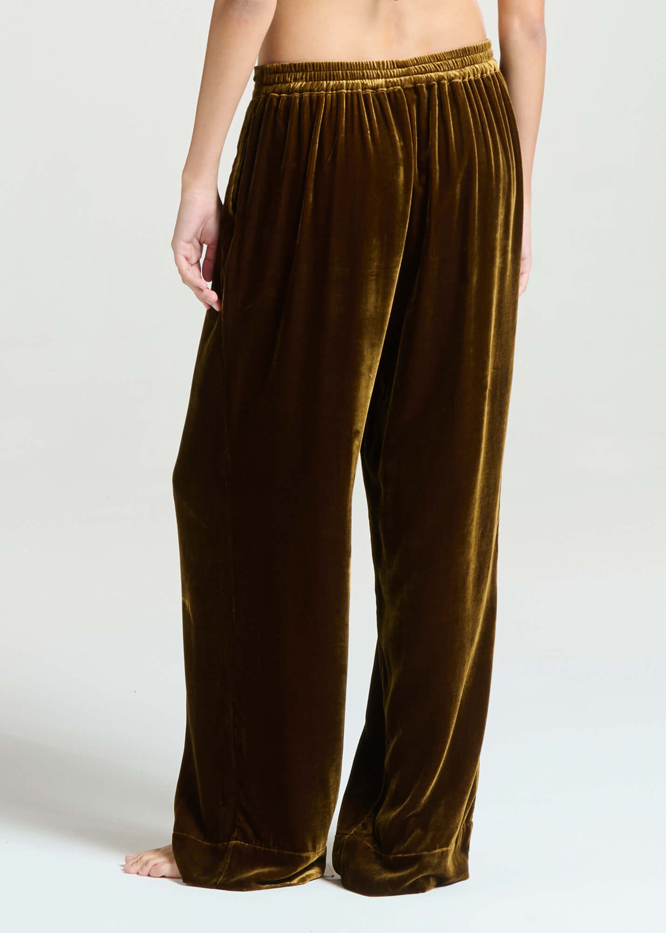 London Pyjama Bottom Brunette Viscose Velvet