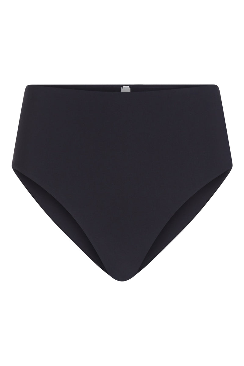 Deia Black Bikini Bottom | Waisted High Bottom Black Bikini