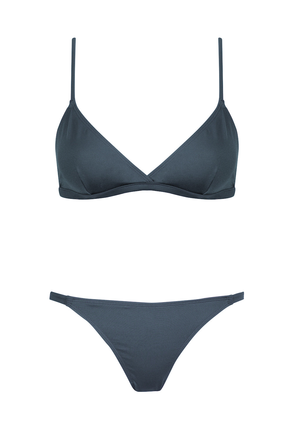 Grey low-rise bikini bottoms