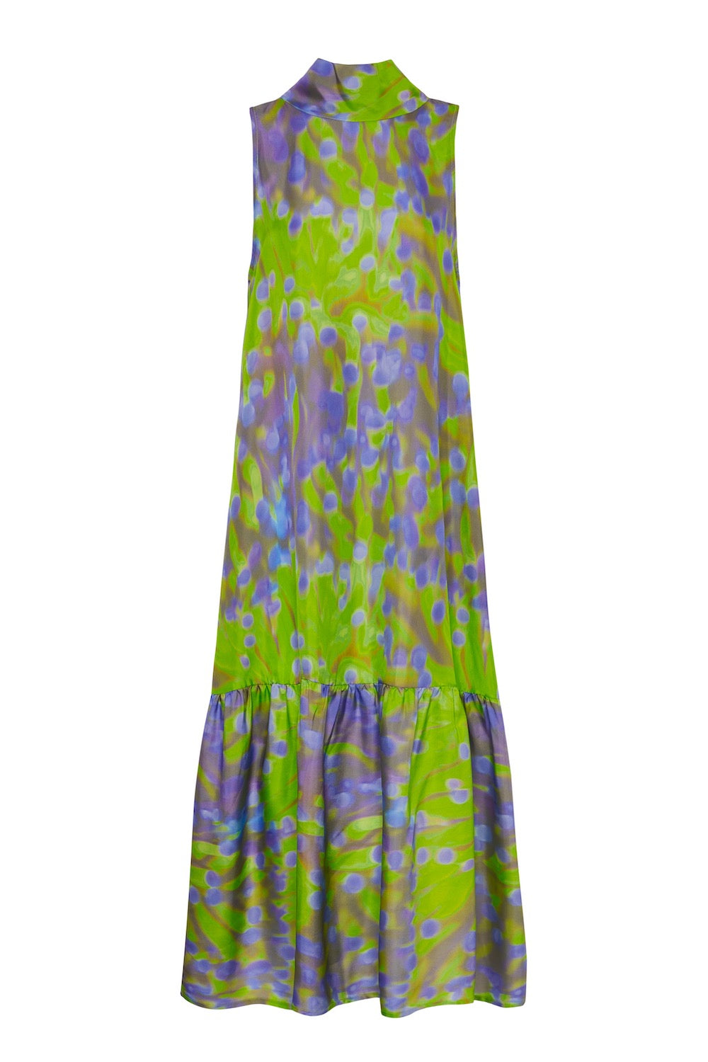 Oslo Luna Lime Silk Twill Dress