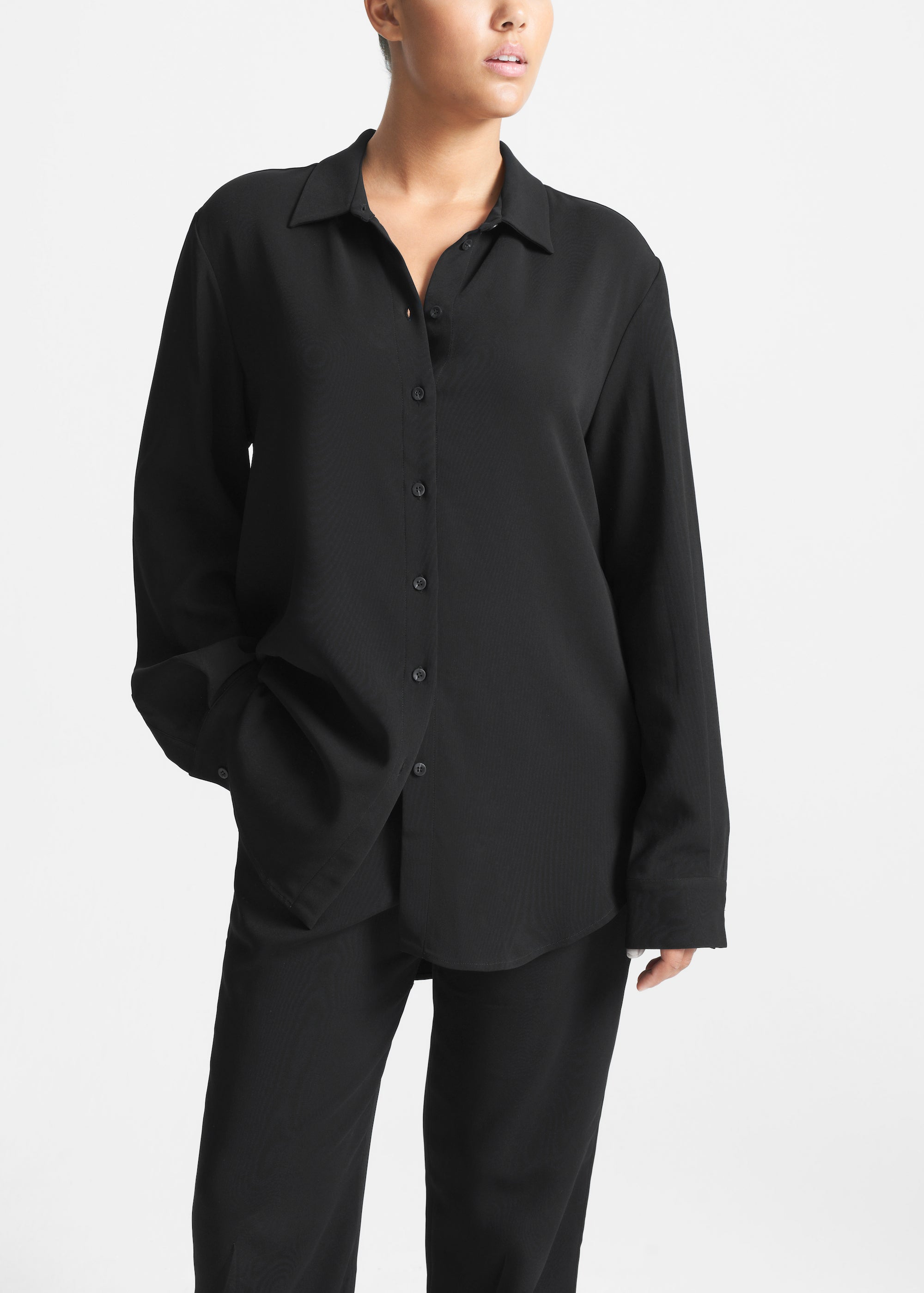 London Shirt Black Viscose Crepe