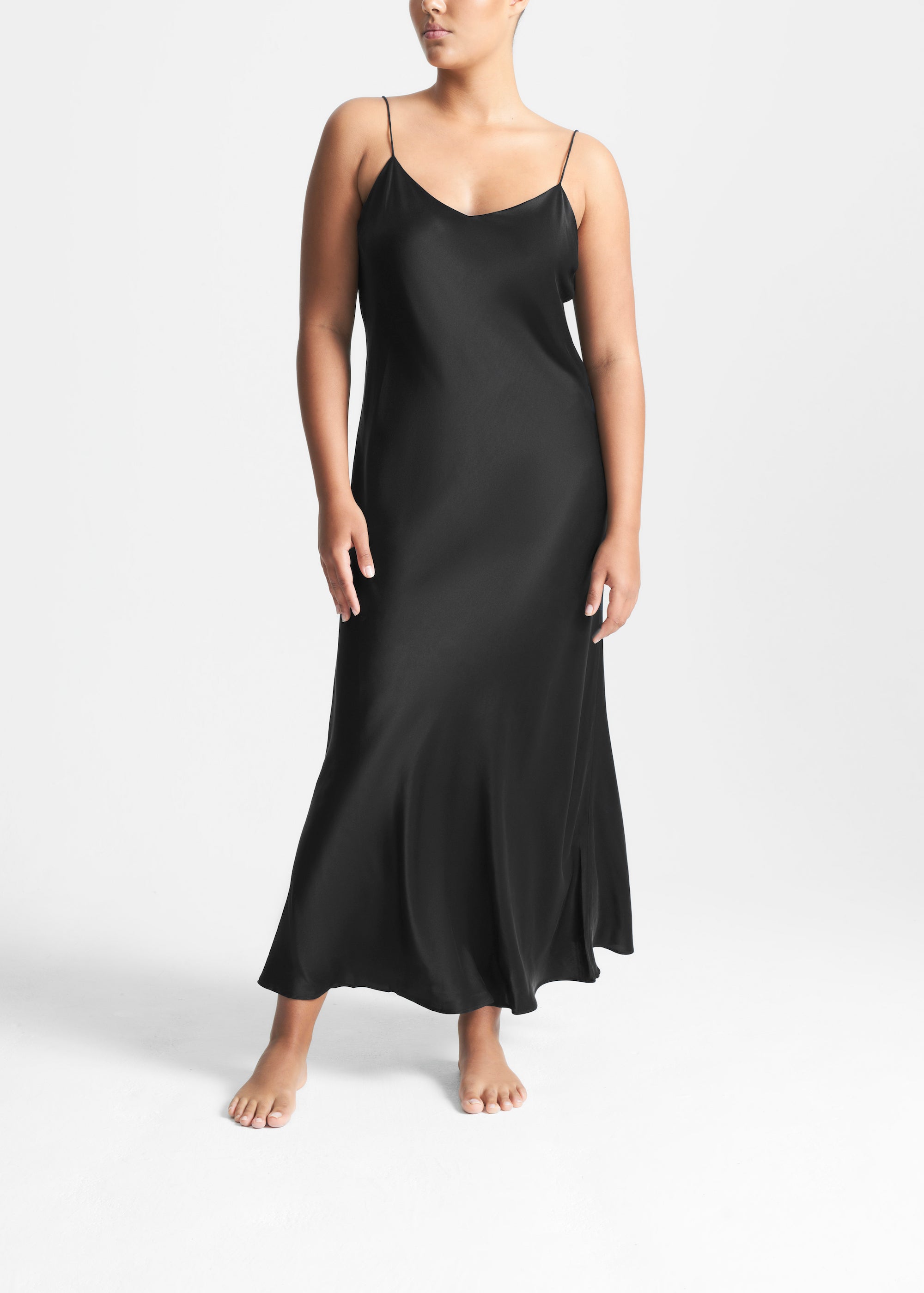 Lyon Slip Dress Black Silk