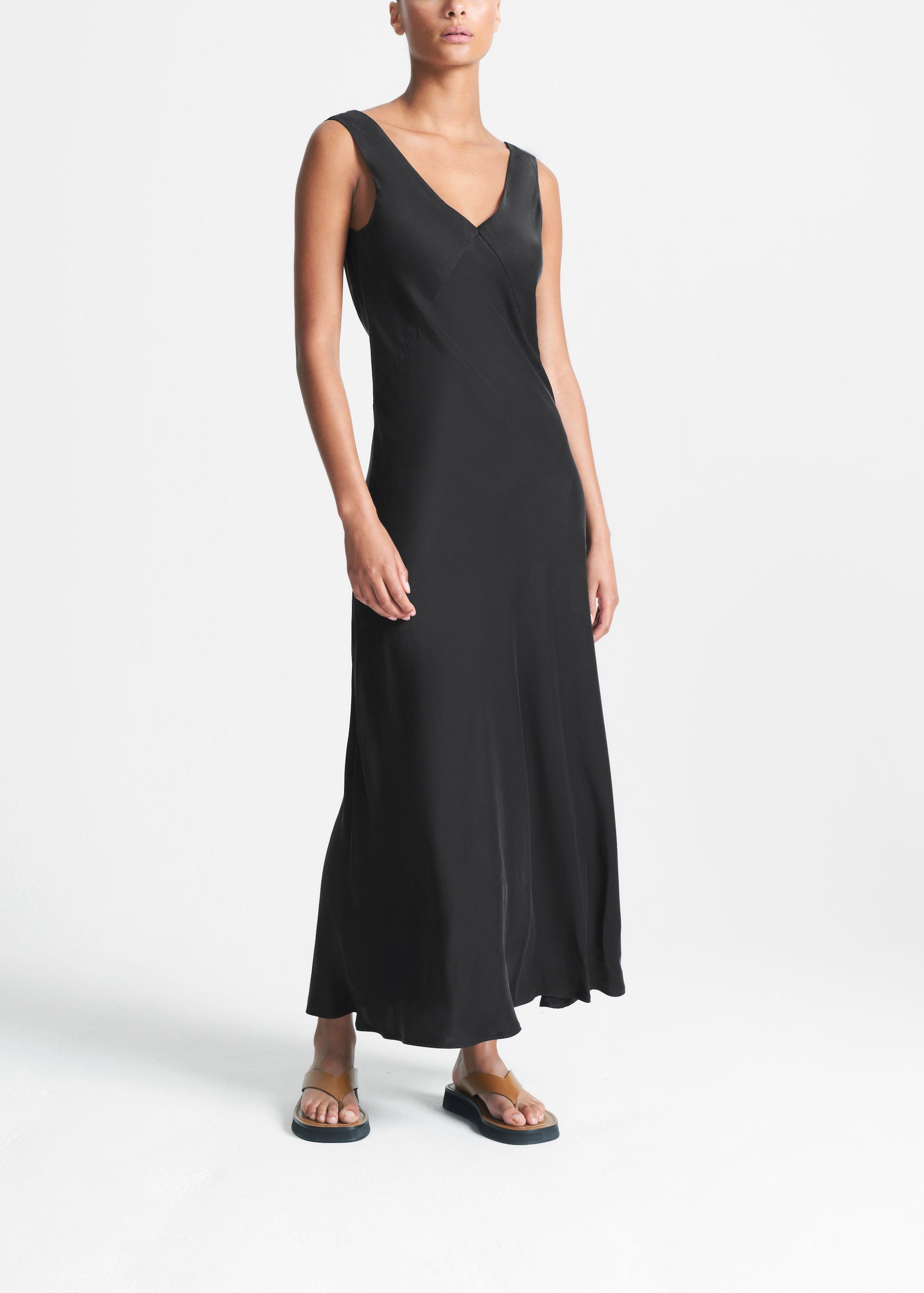 Bordeaux Slip Dress Black Silk