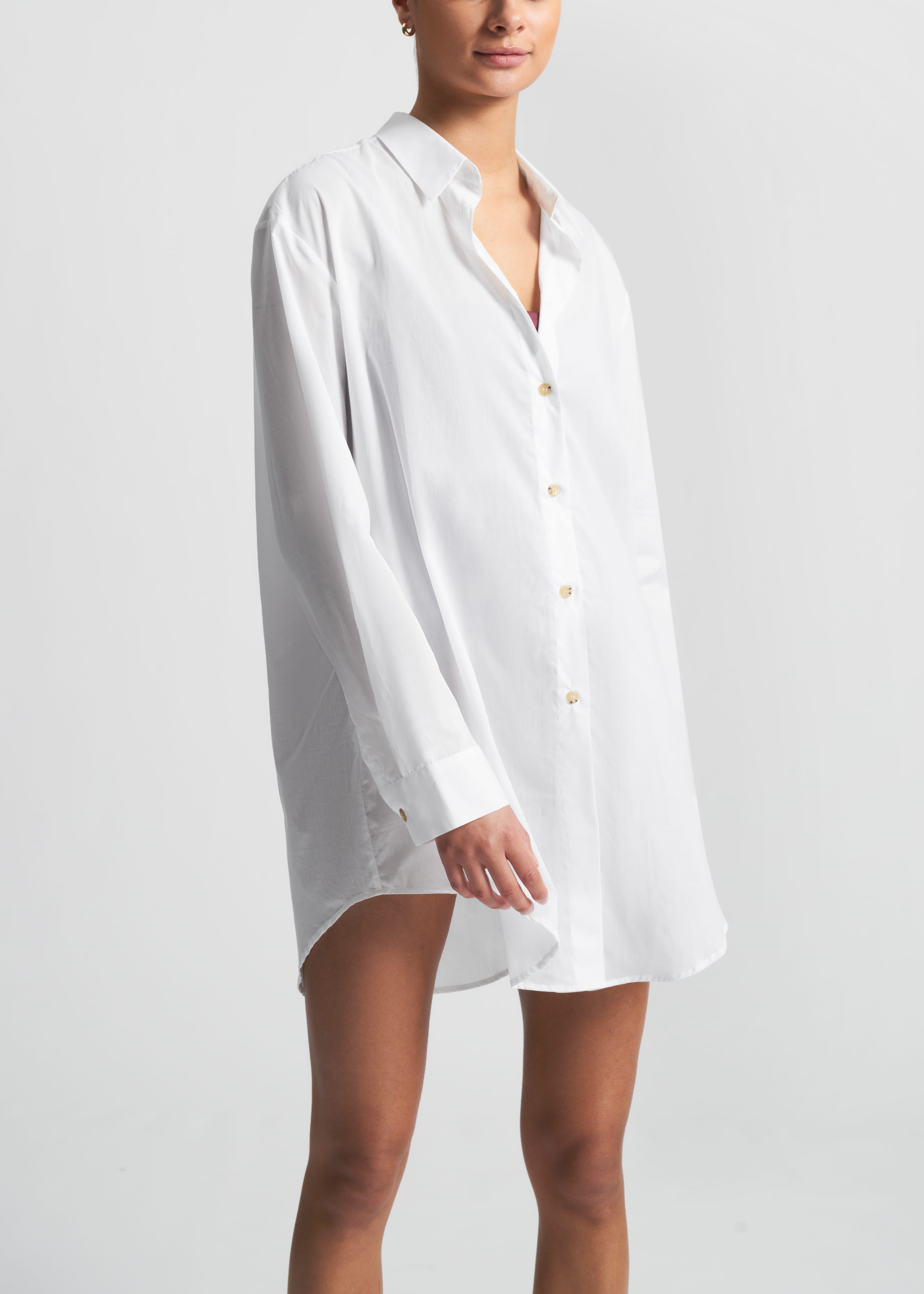 Formentera Shirt White Cotton Oversized