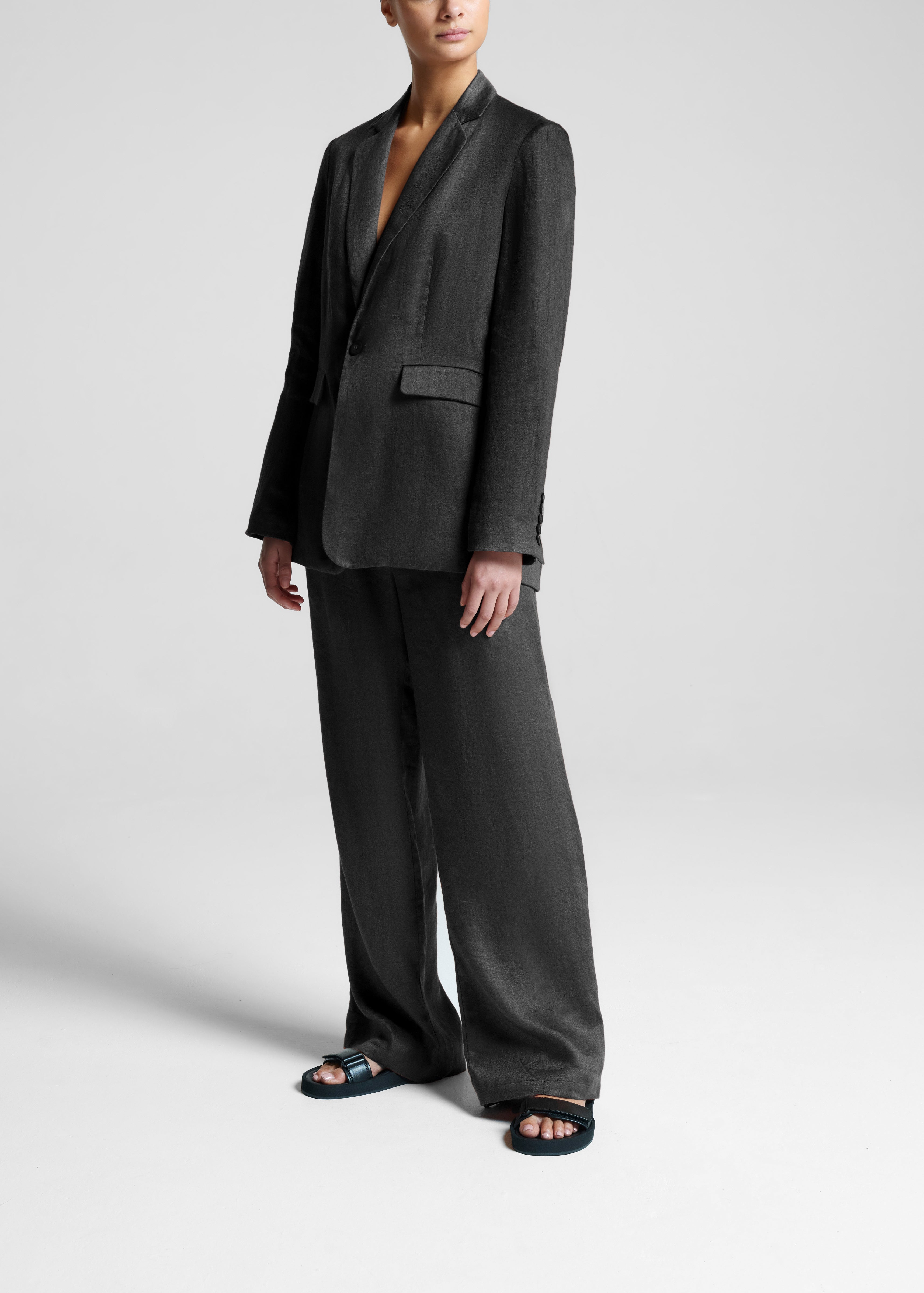 Aurelia Trouser Black Organic City Linen