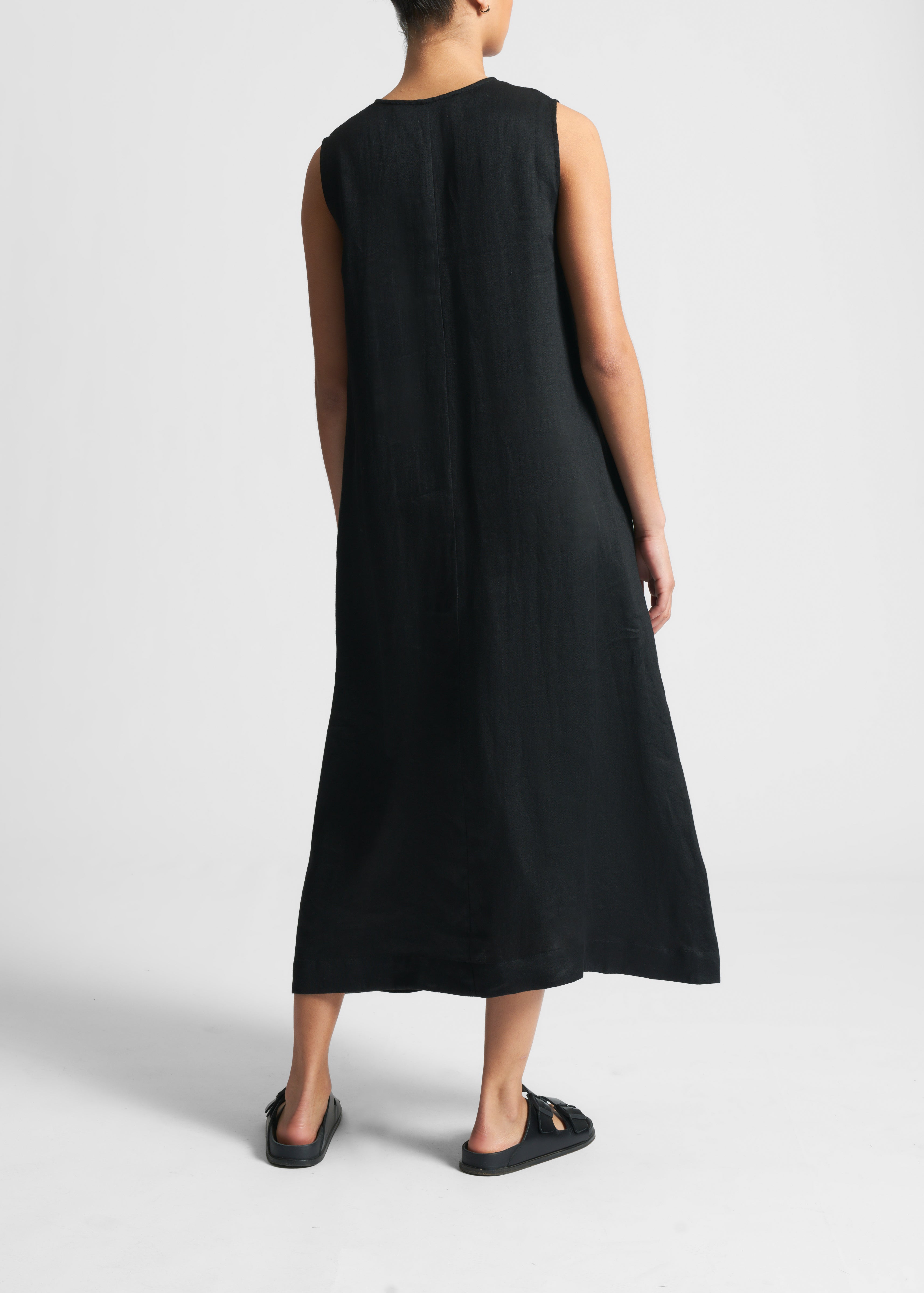 Nisha Dress Black Organic Linen