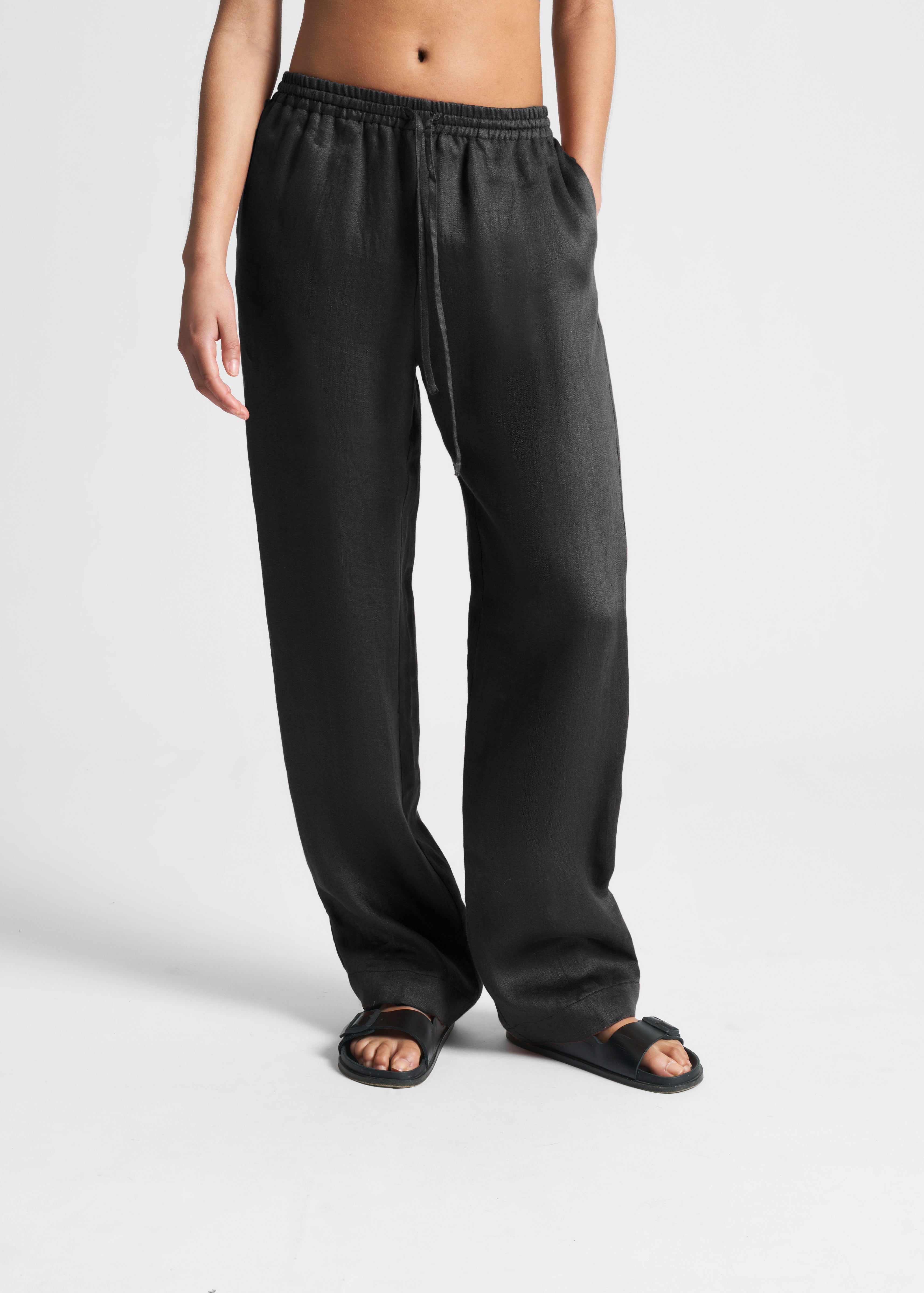 Aurelia Trouser Black Organic City Linen