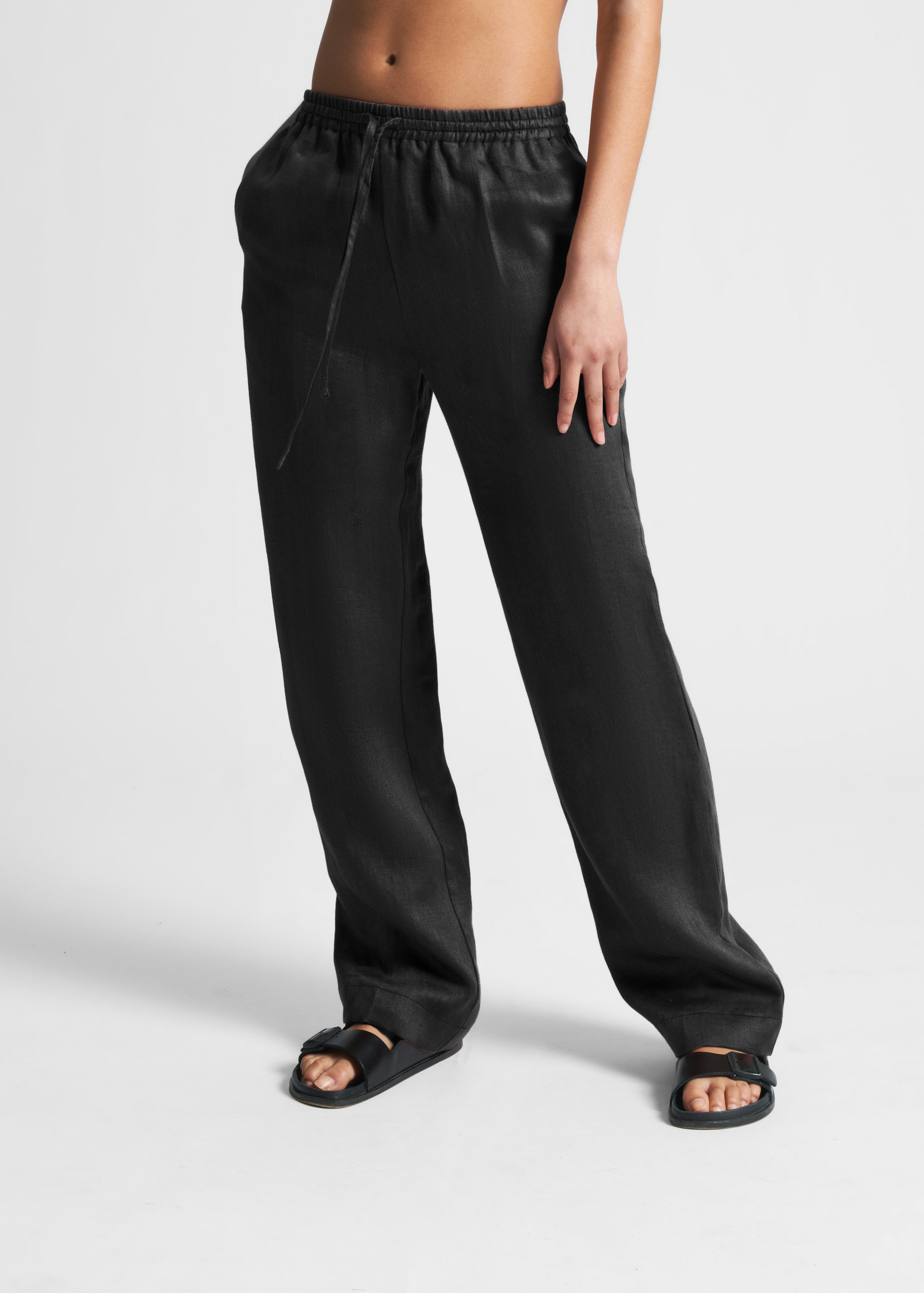 Aurelia Trouser Black Organic City Linen