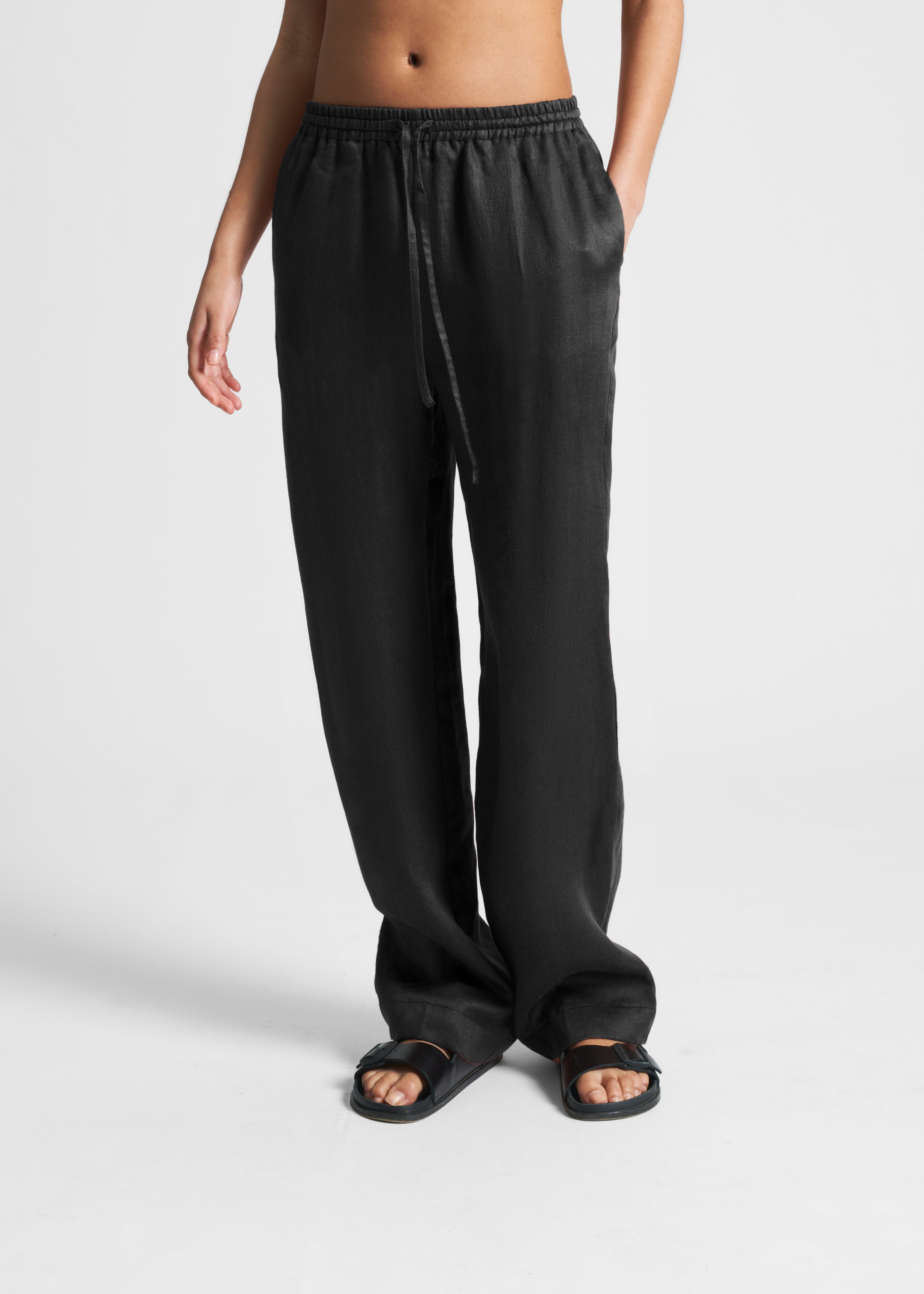 Aurelia Trouser Black Organic City Linen