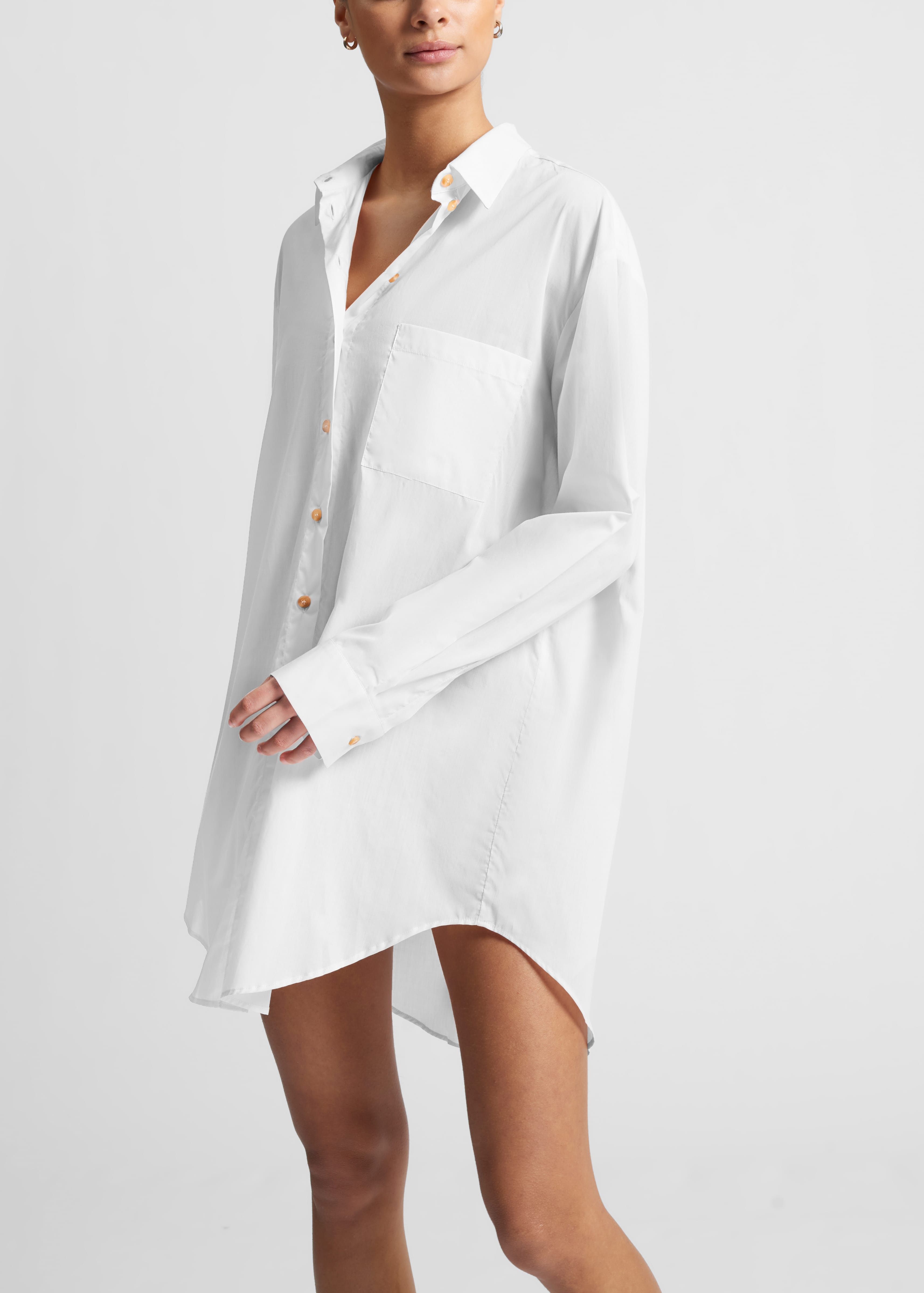 Formentera Shirt White Cotton Oversized