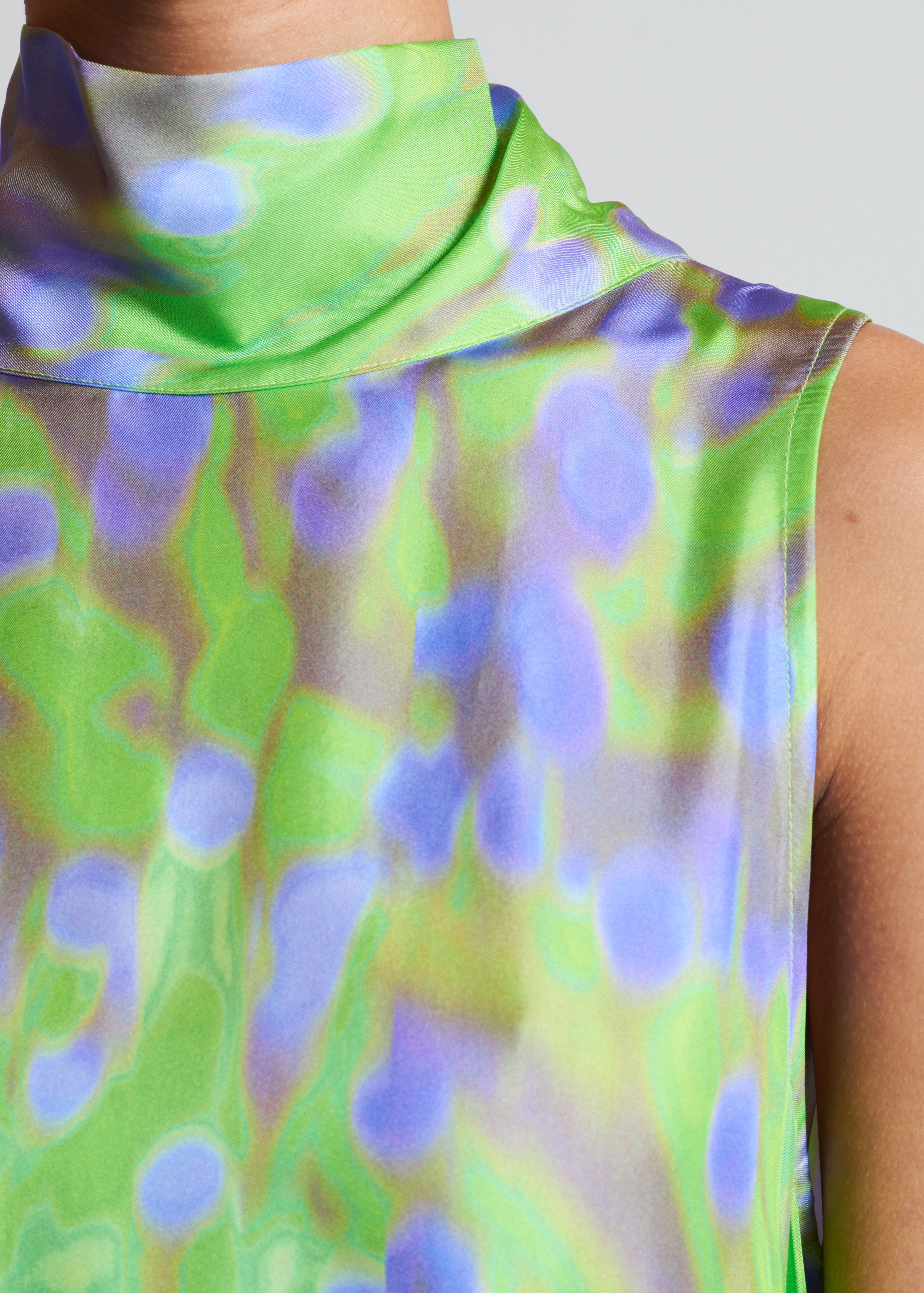 Oslo Luna Lime Silk Twill Dress