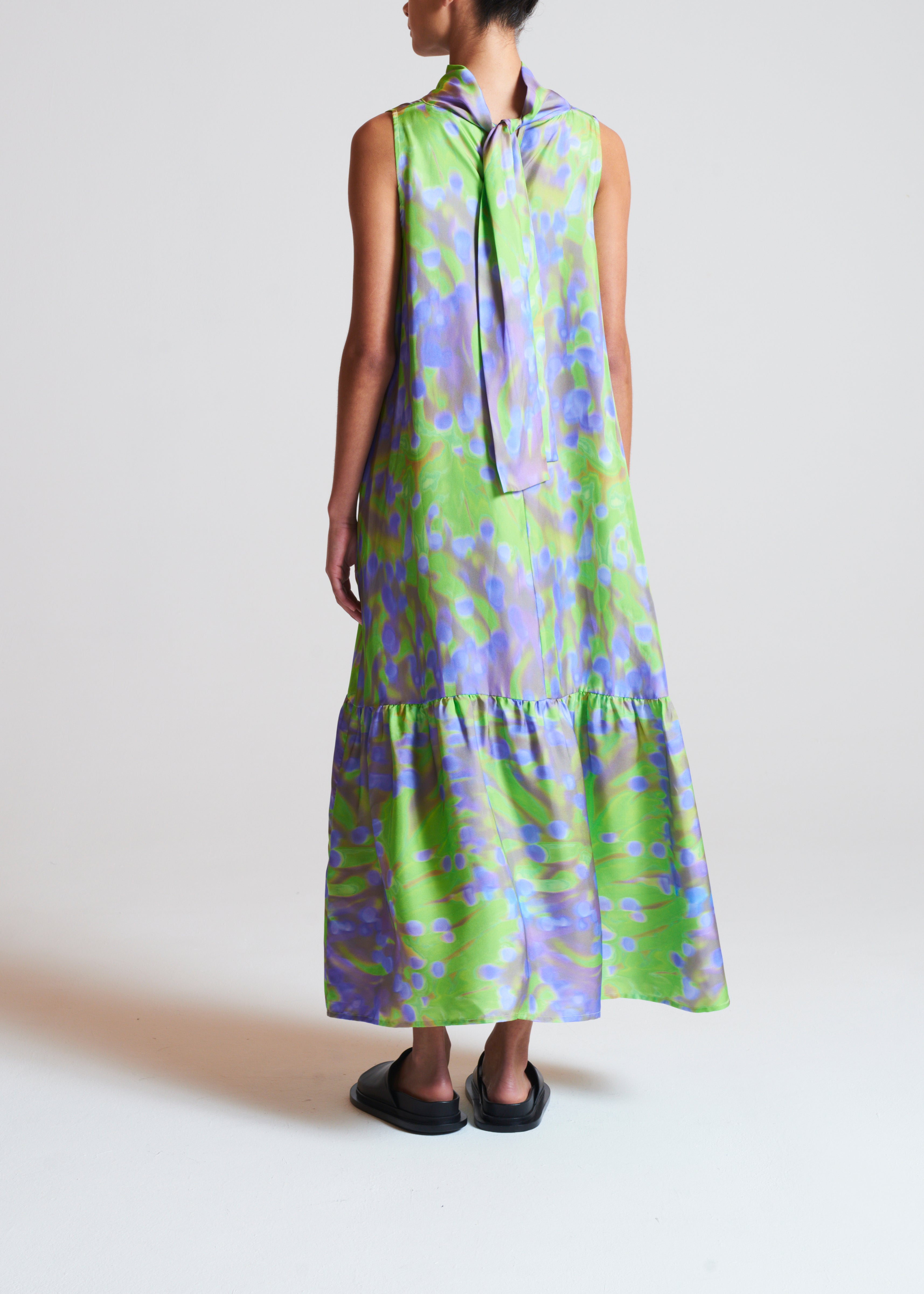 Oslo Luna Lime Silk Twill Dress