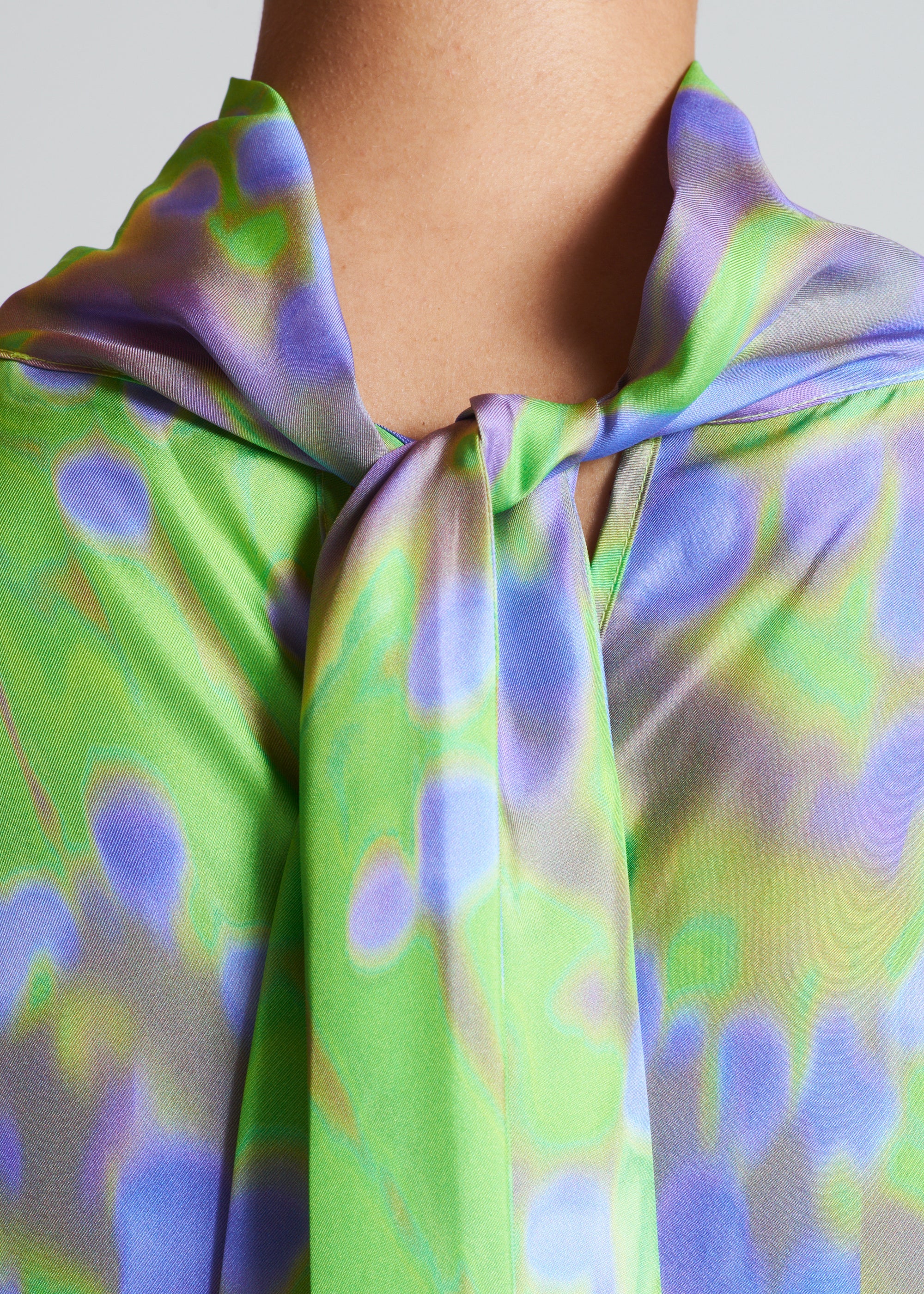 Oslo Luna Lime Silk Twill Dress