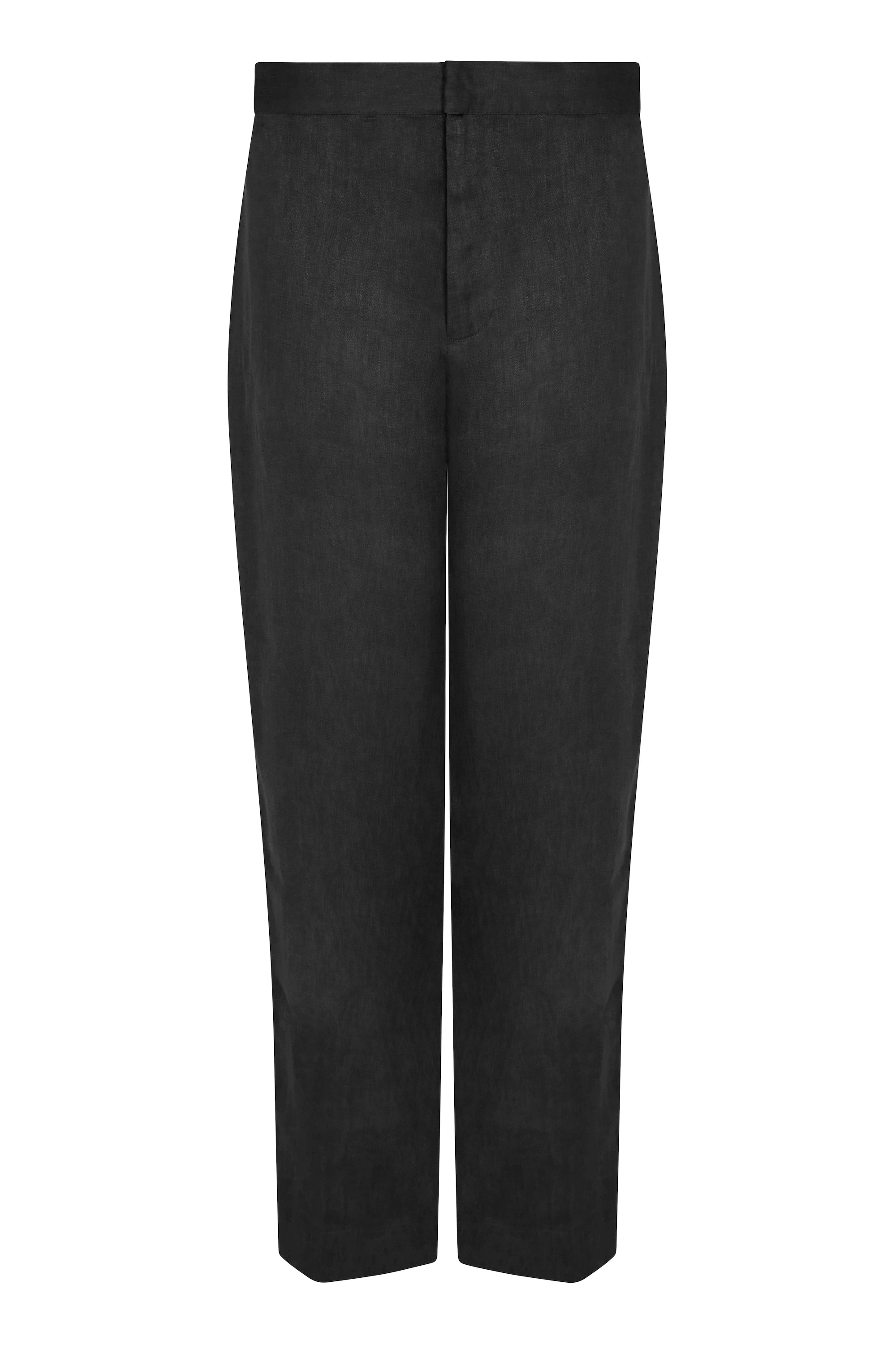 Black Linen Tailored High Waisted Trouser