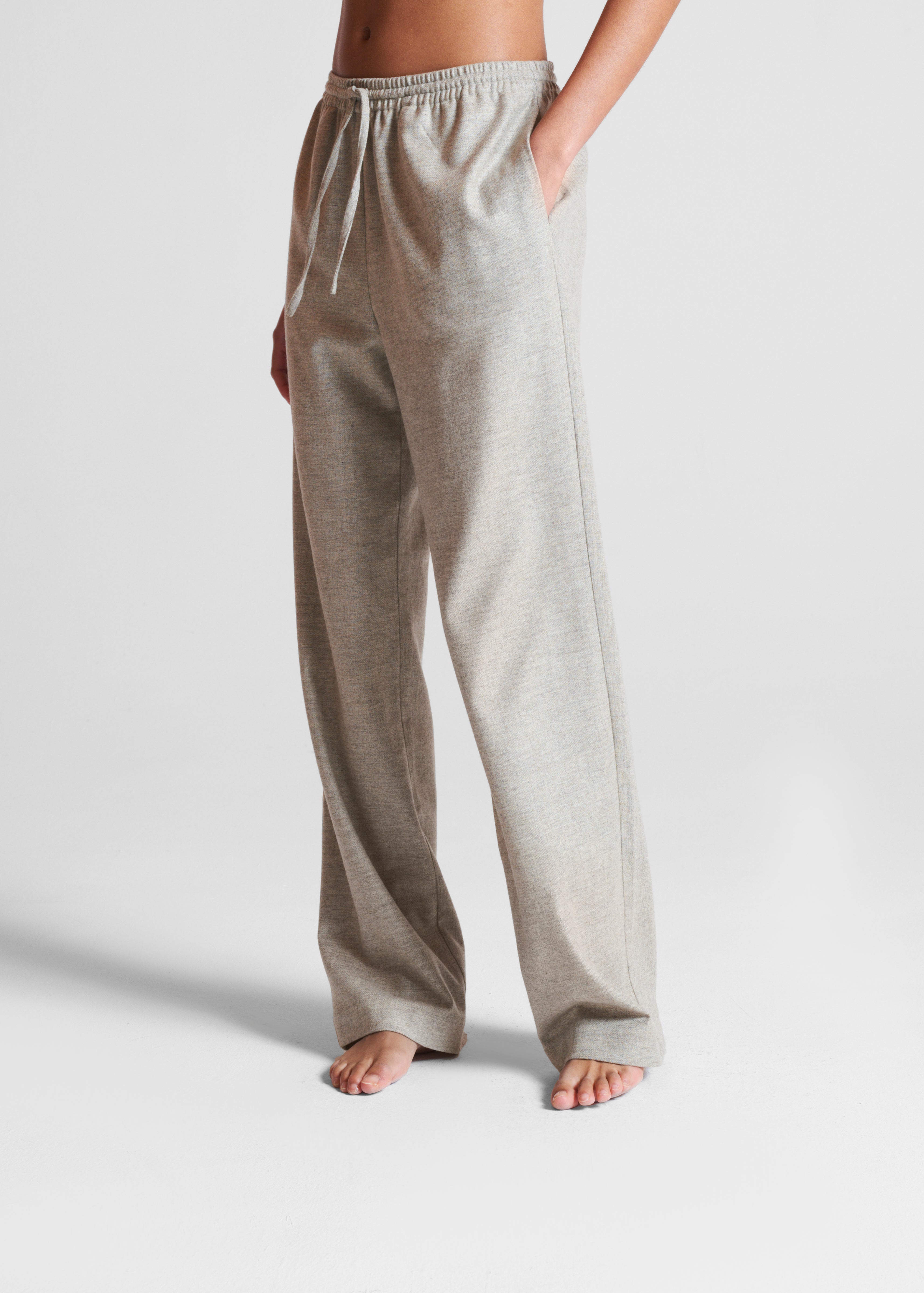 Aurelia Trouser Oat Wool Cashmere Flannel