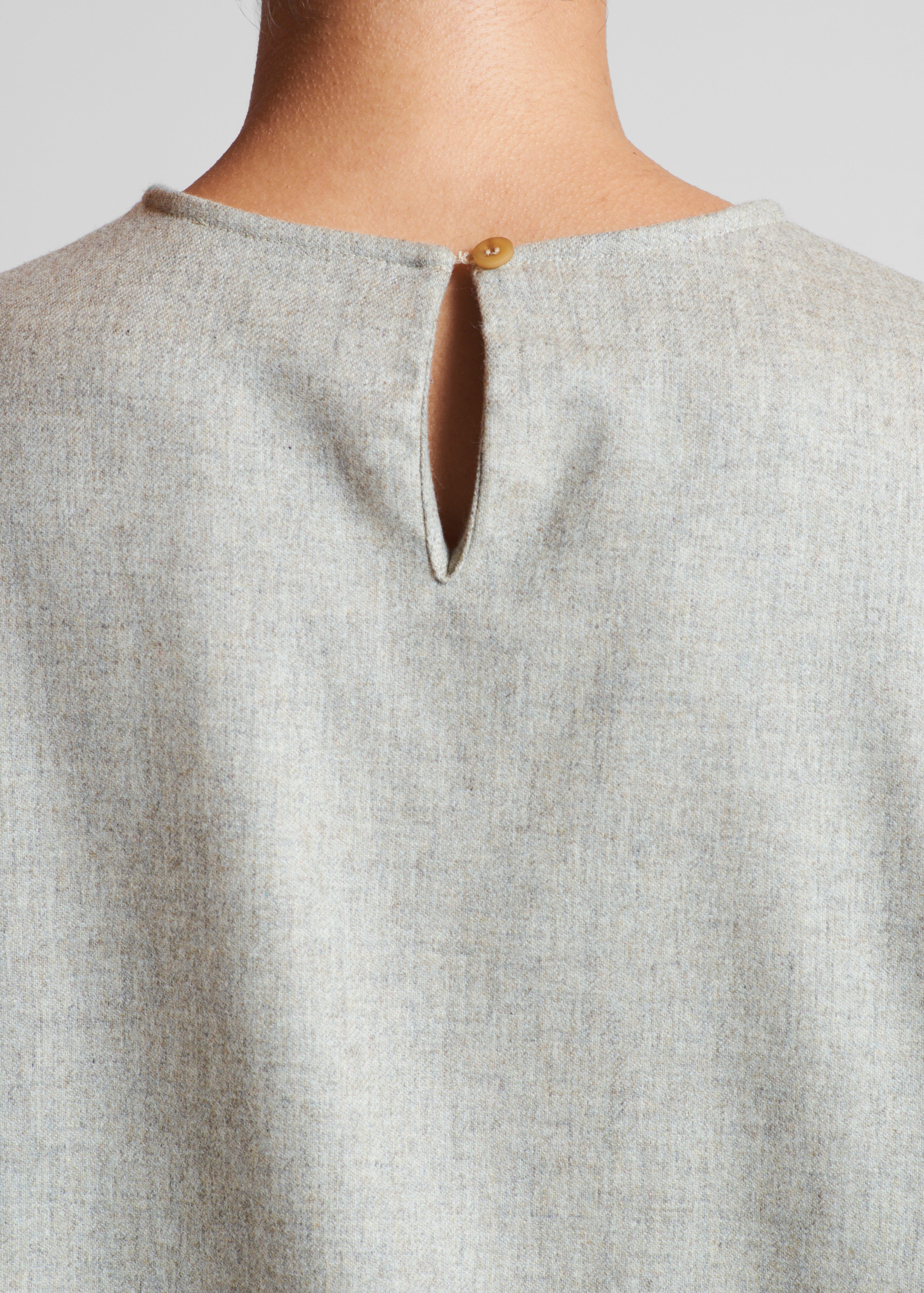 Dasha Top Oat Wool Cashmere Flannel