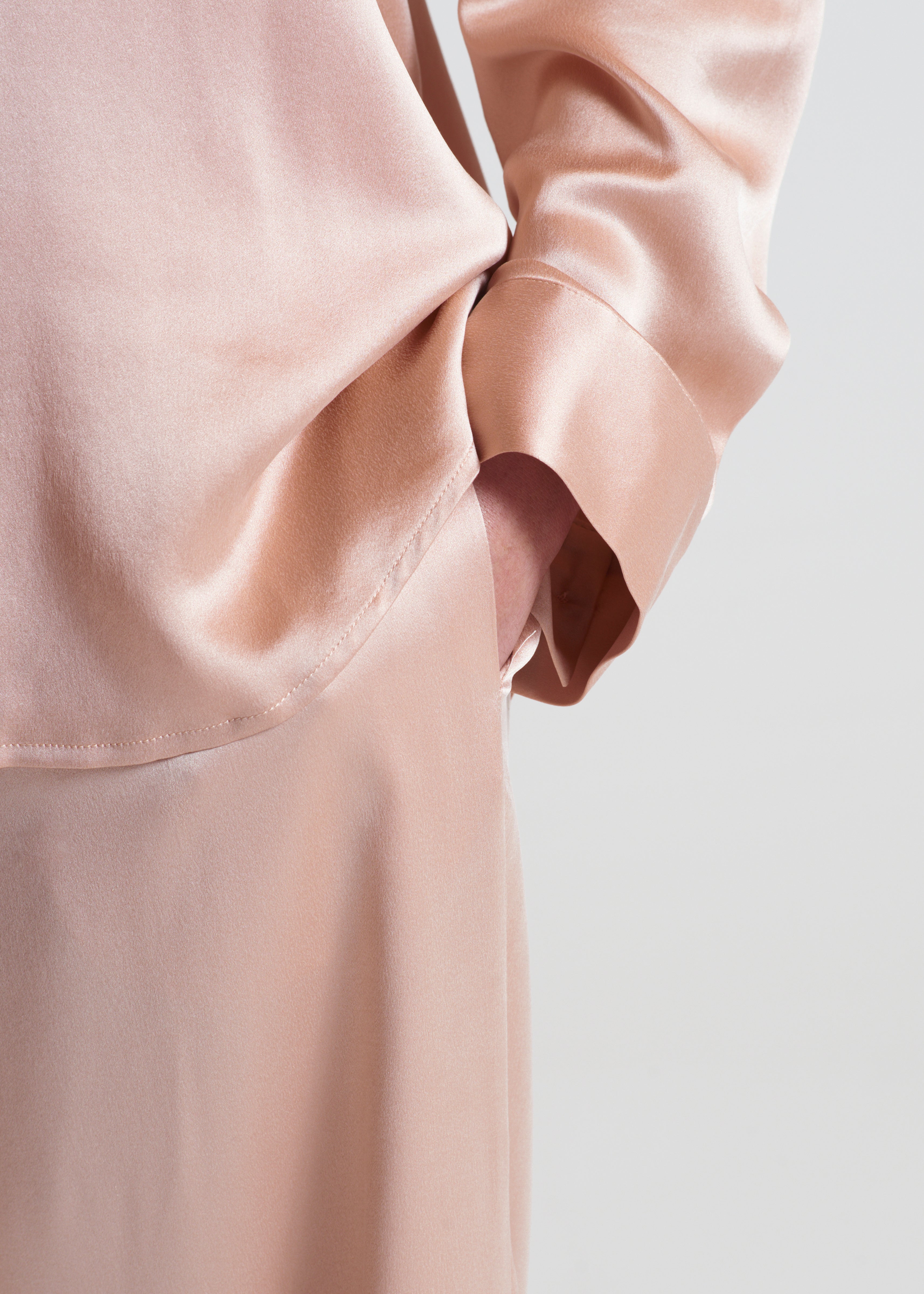 London Pyjama Top Pale Blush Silk