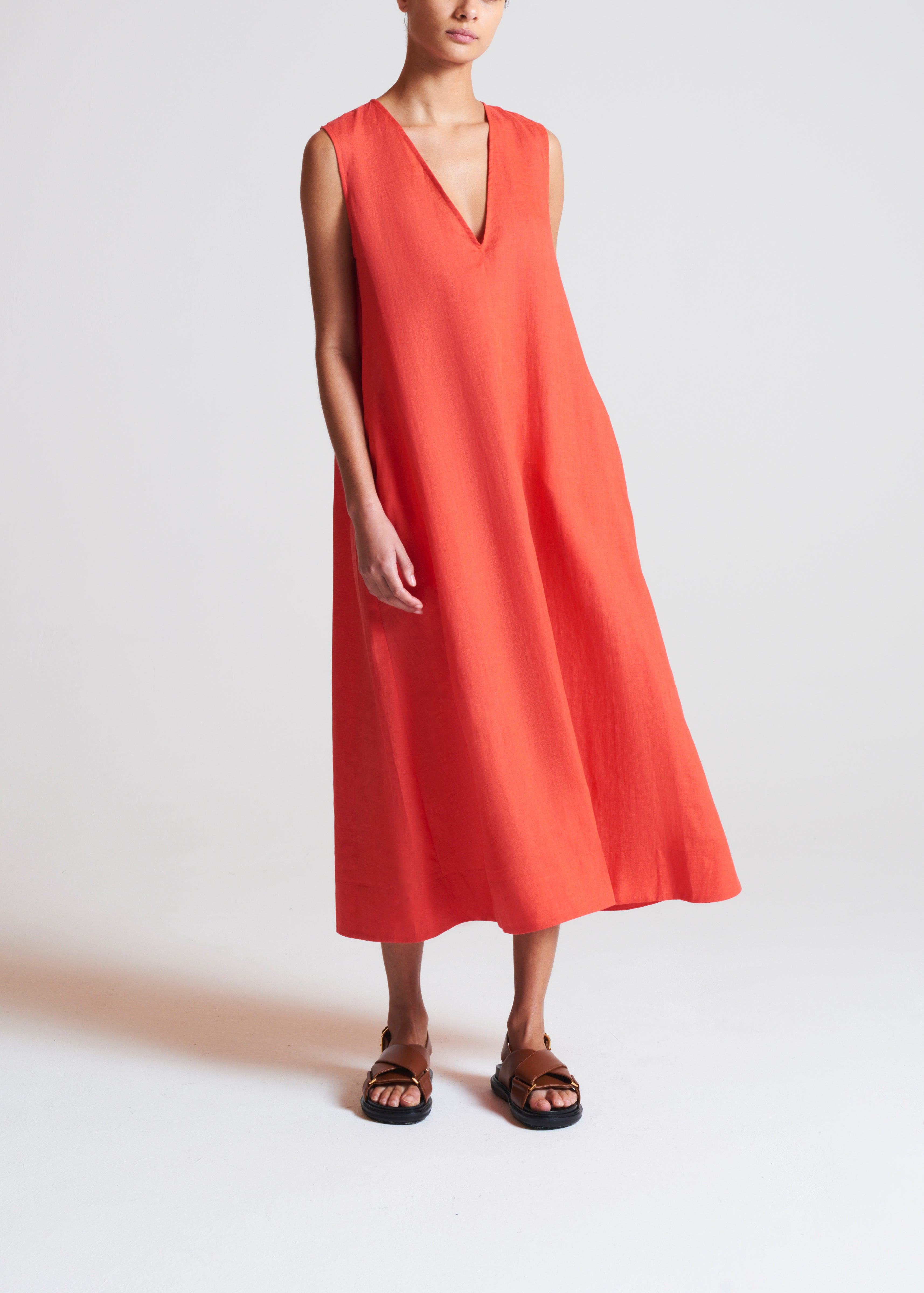 Nisha Dress Poppy Organic Linen