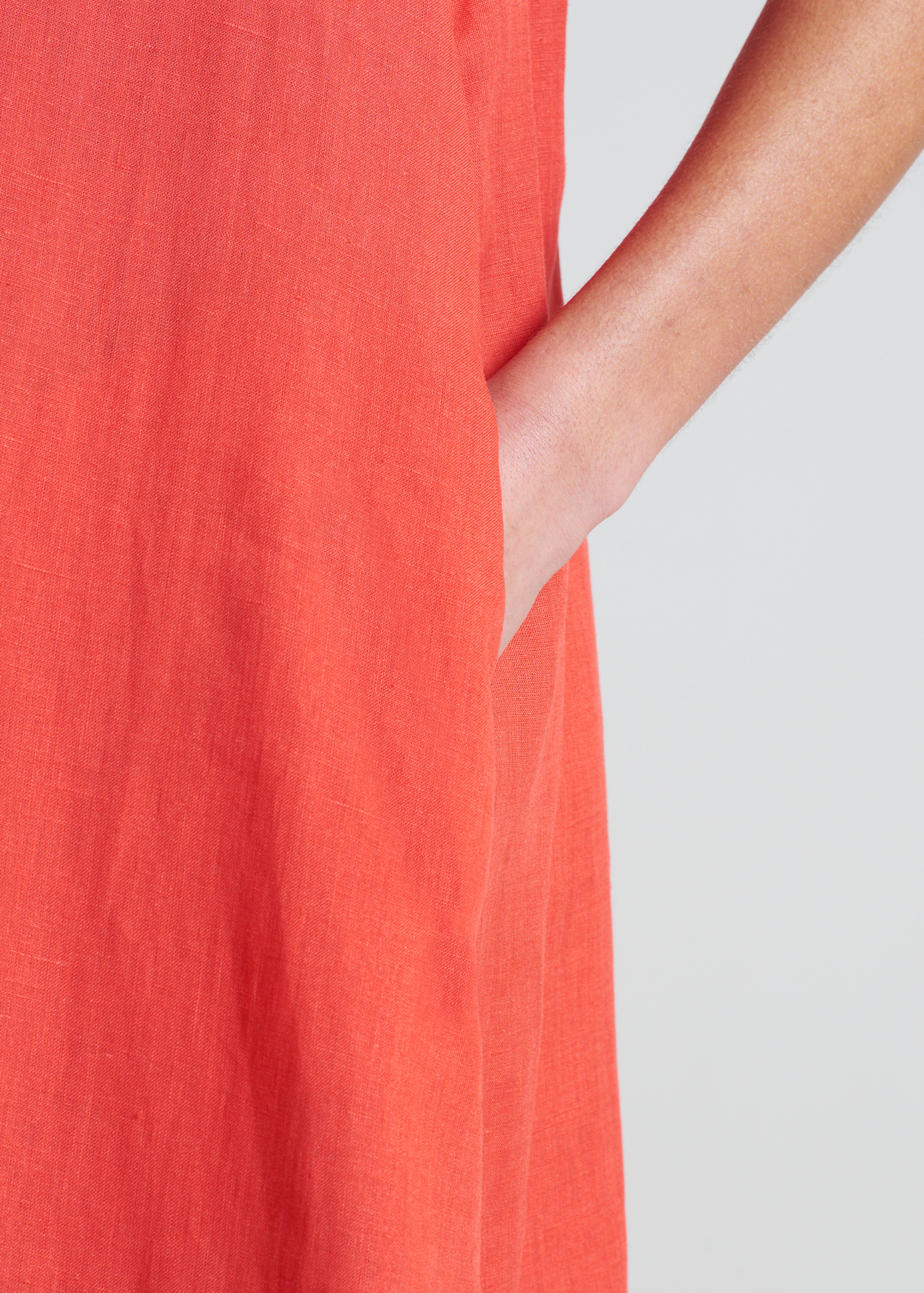 Nisha Dress Poppy Organic Linen