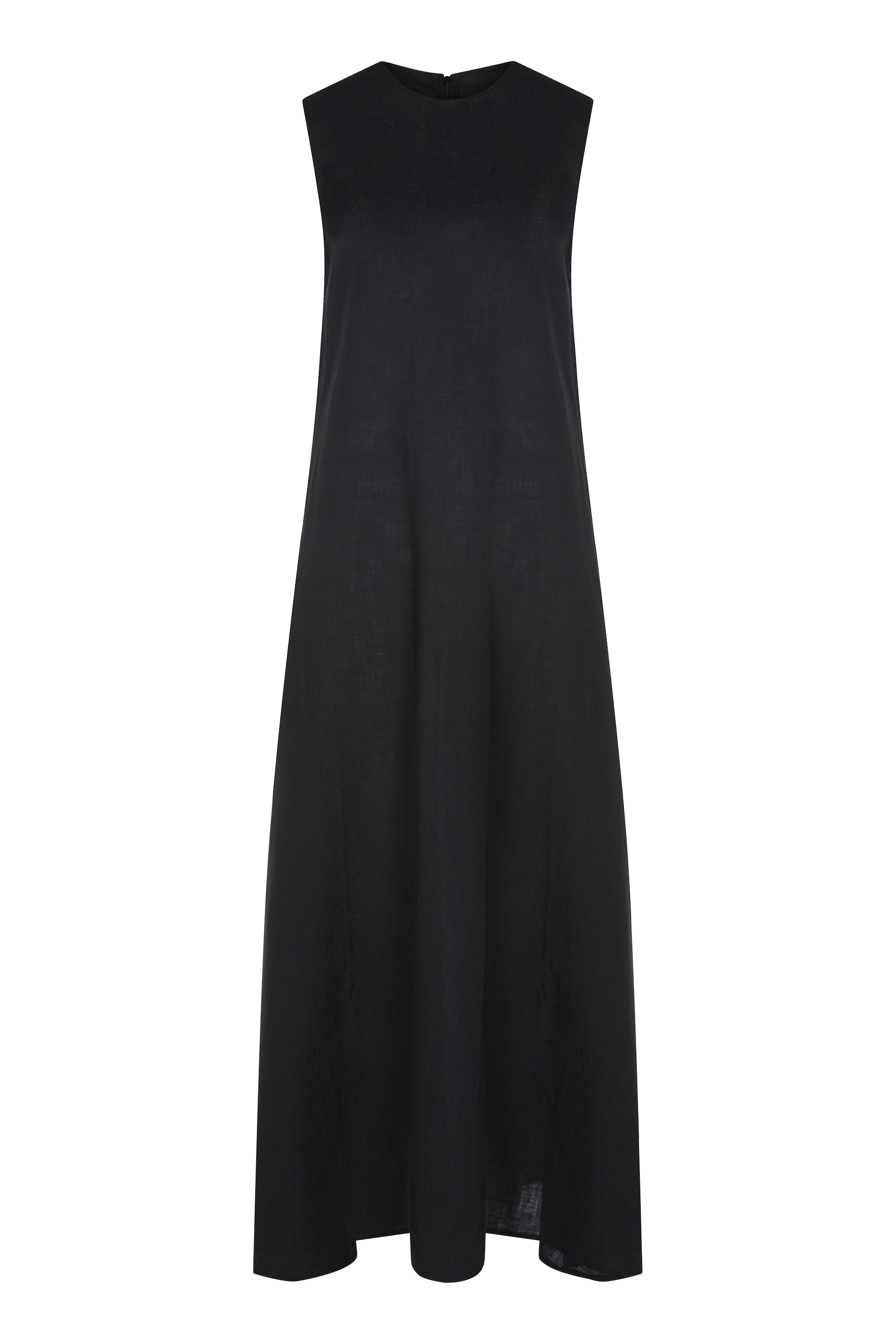 Tallin Black Linen Maxi Dress Black Linen Long Maxi Dress