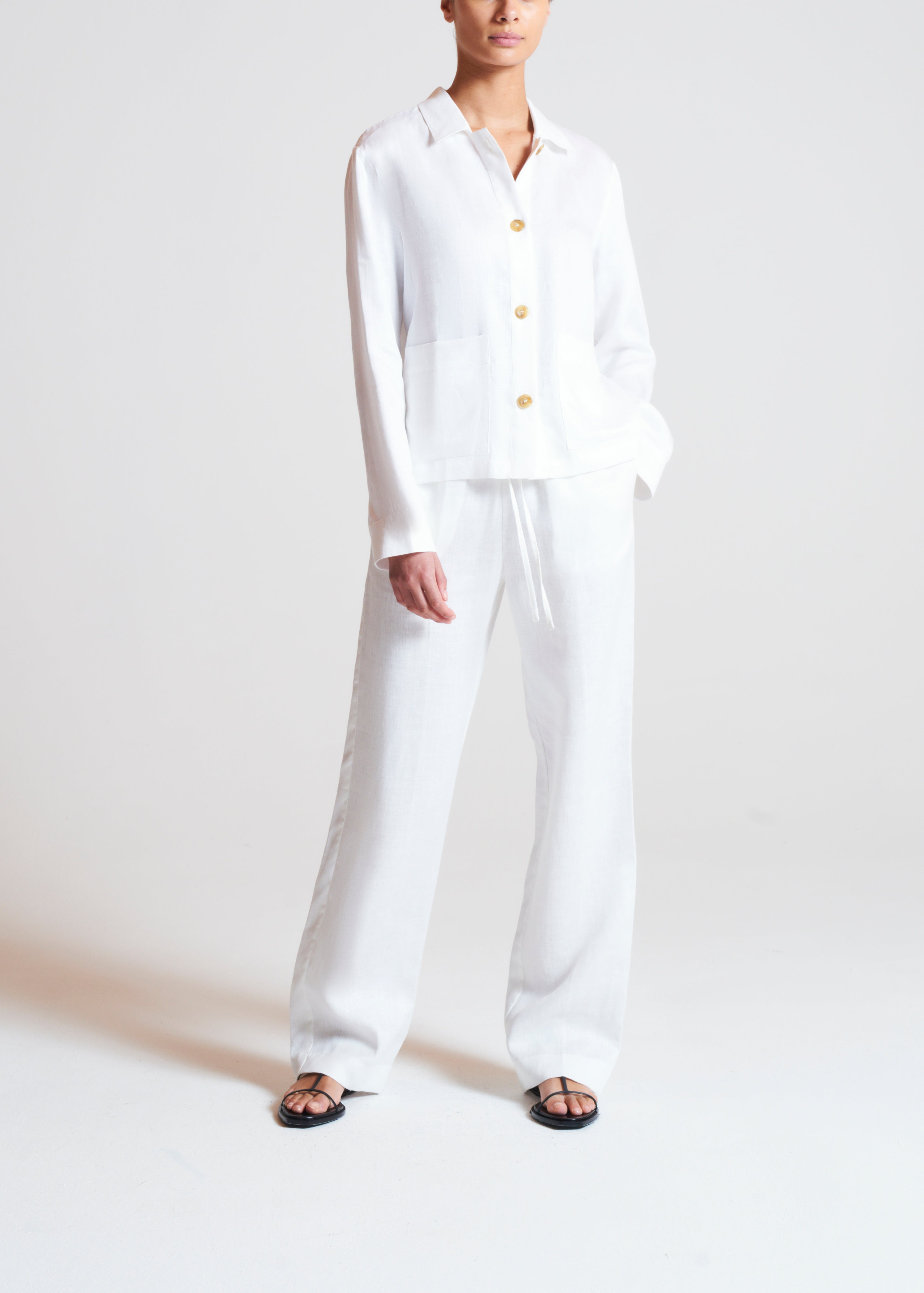 Aurelia Trouser White Heavy Linen